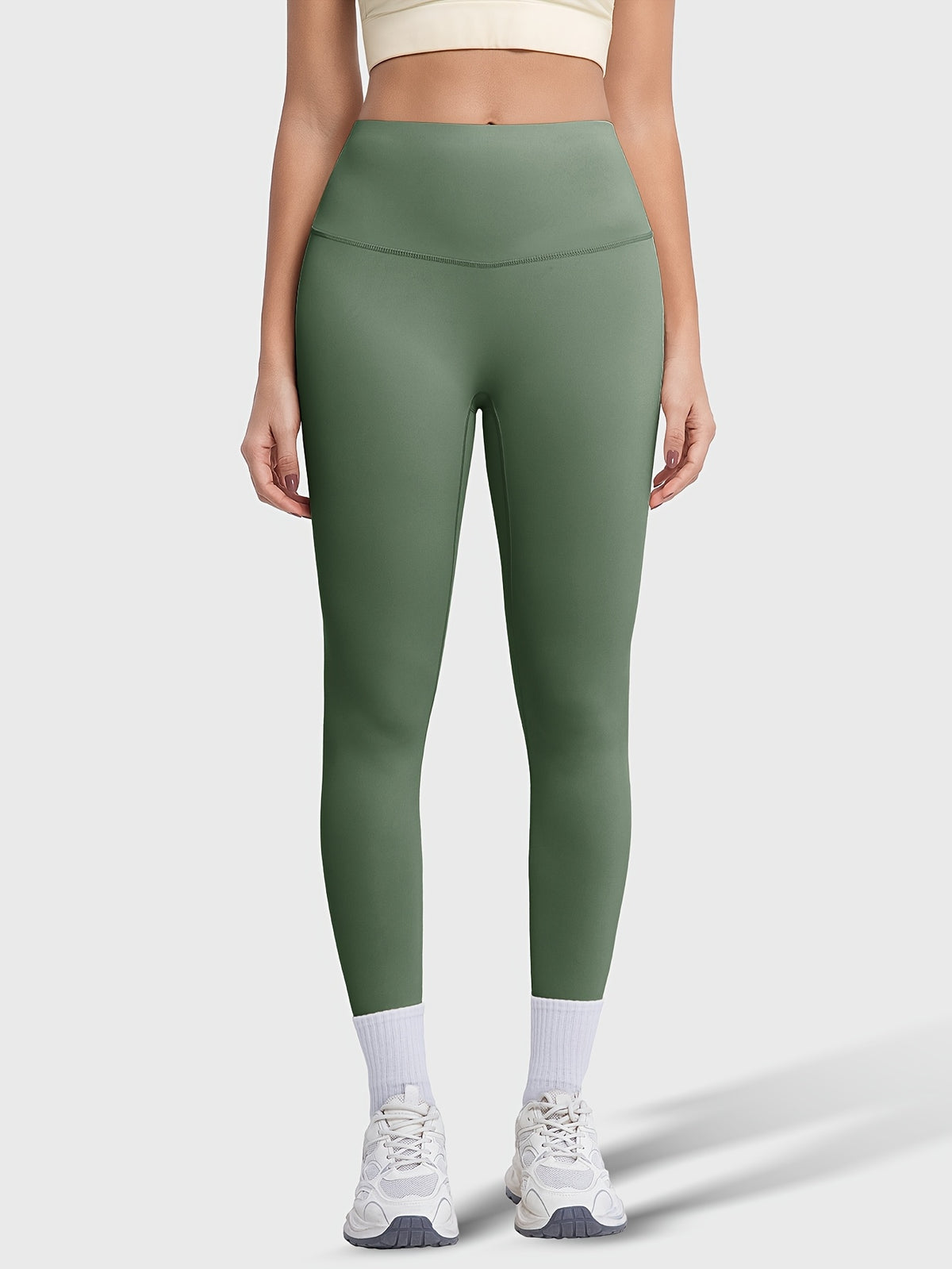 Crew Neck Tee & Leggings Set - Sage Green