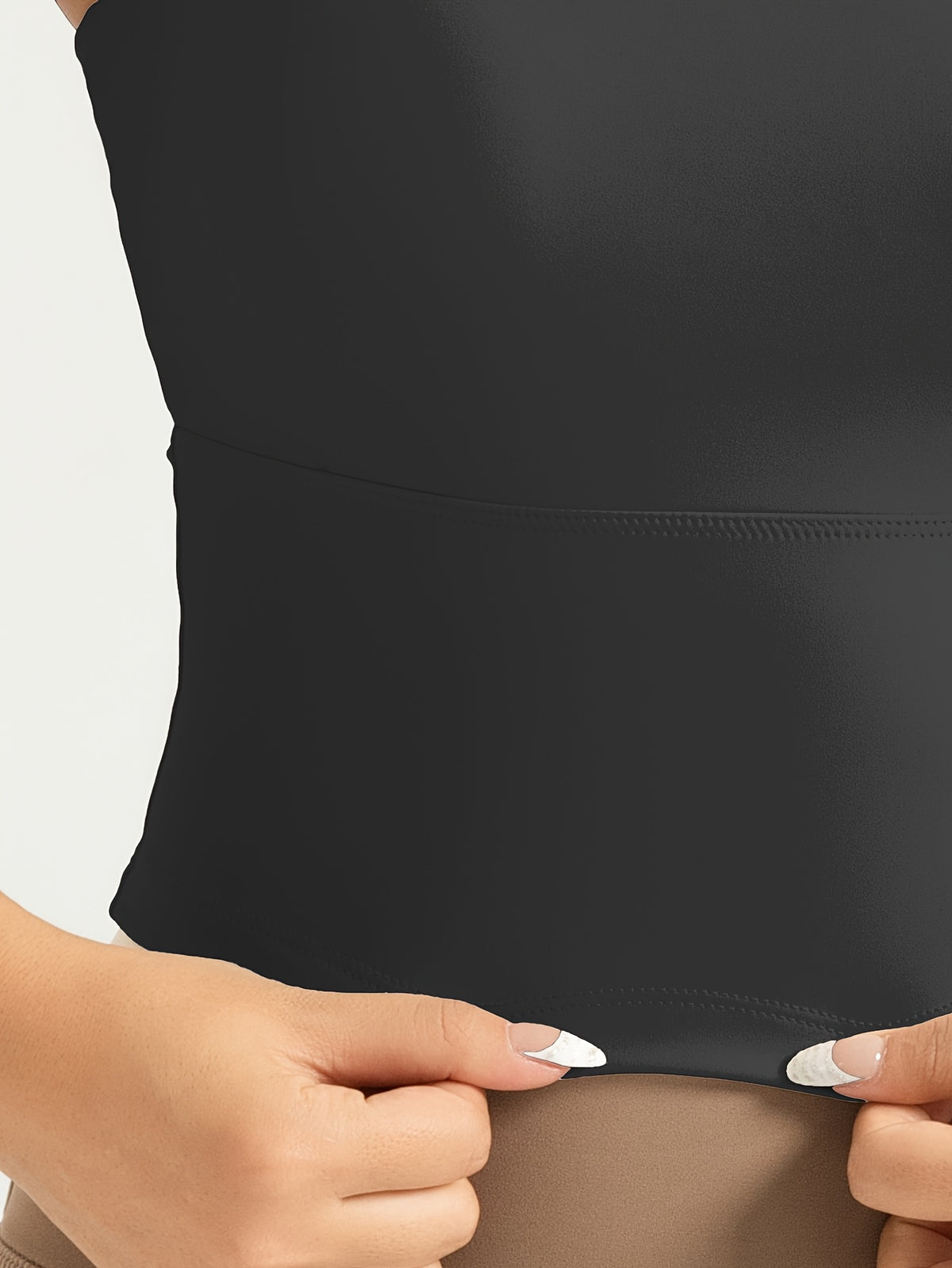 Color Block Padded Yoga Cami - Star Black