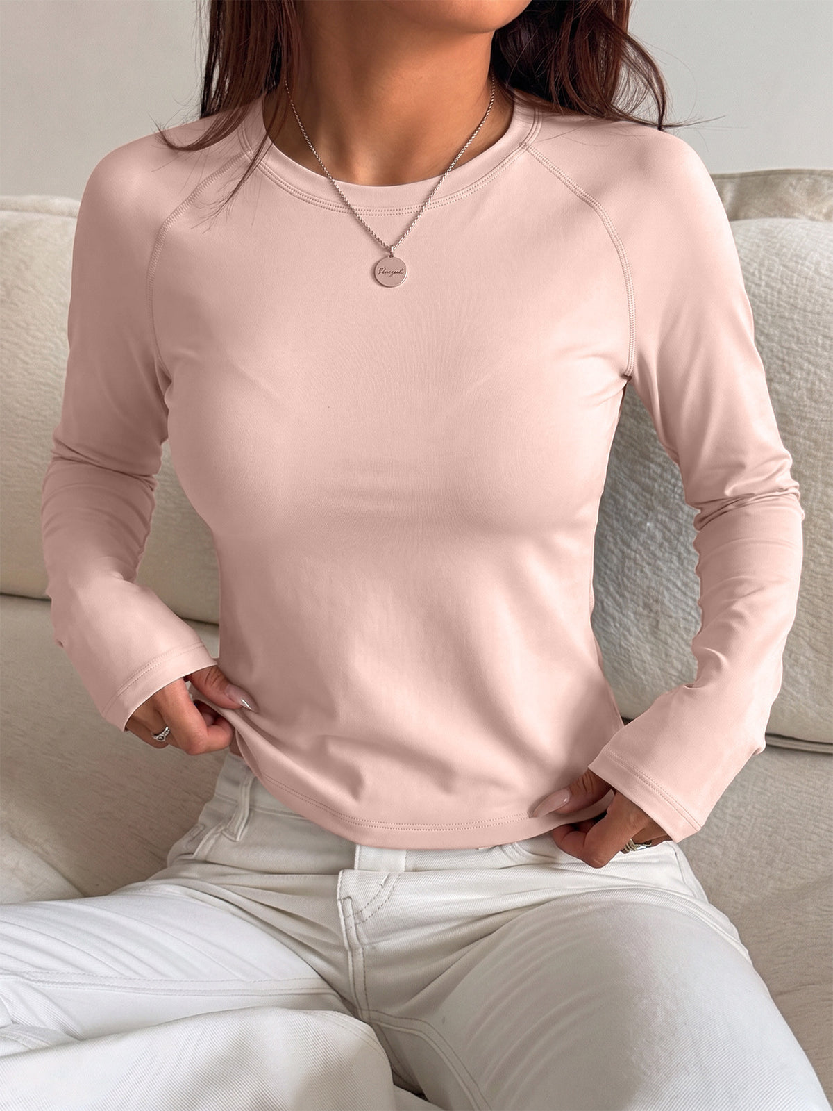 Mesh Back Panel Fitness Tee - Hot Pink