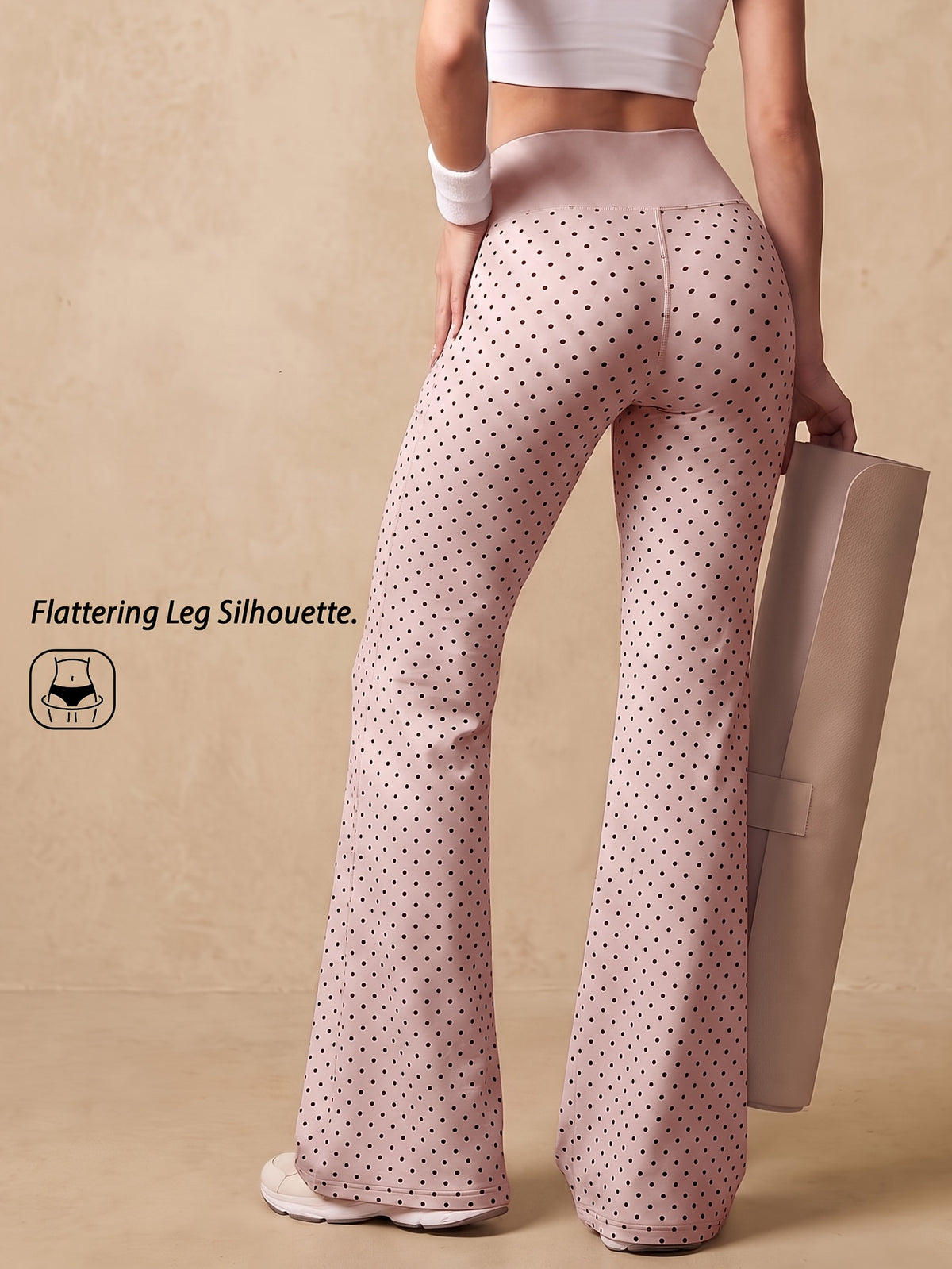 Polka Dot Flare Leggings - Hot Pink