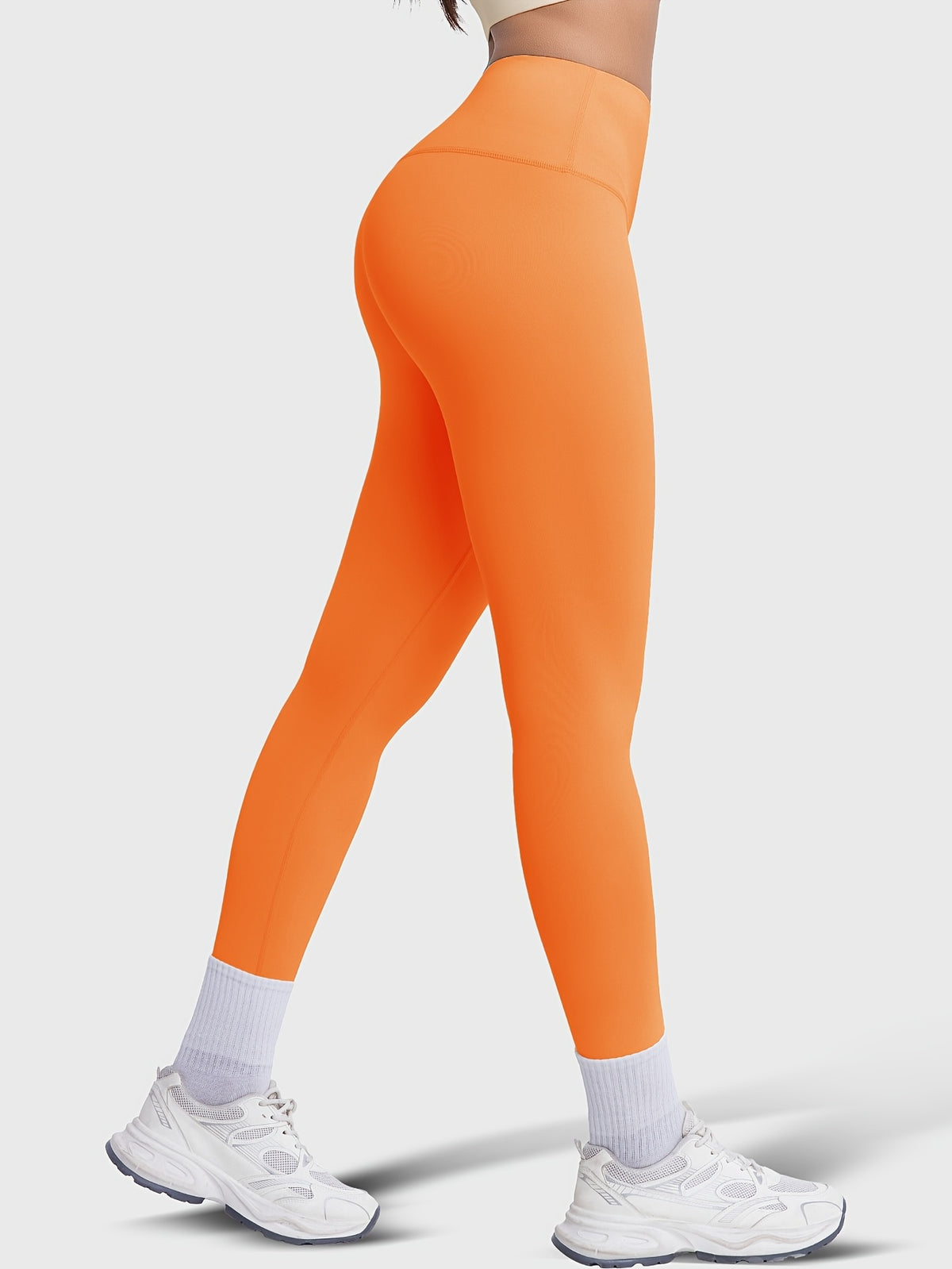 Crew Neck Tee & Leggings Set - Orange
