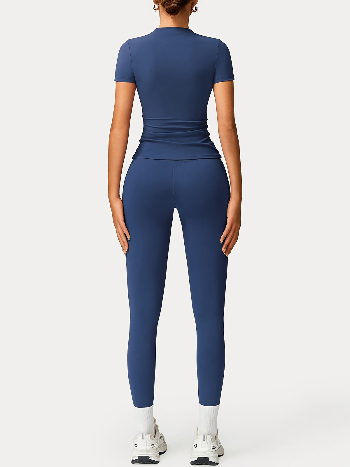 Y Seam Tee & Leggings Set - Blue