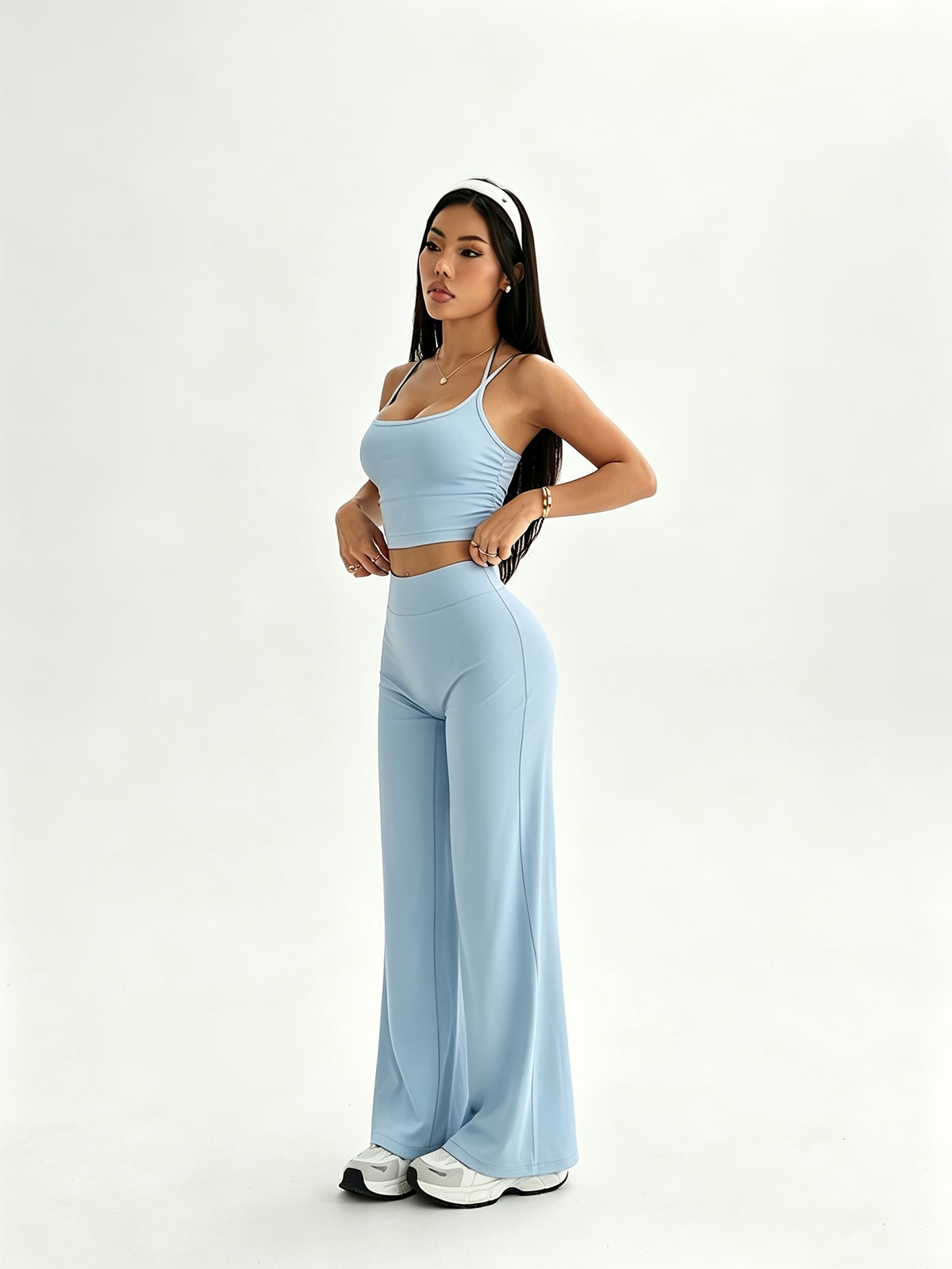 Camisole & Wide Leg Pants Set - Sky Blue