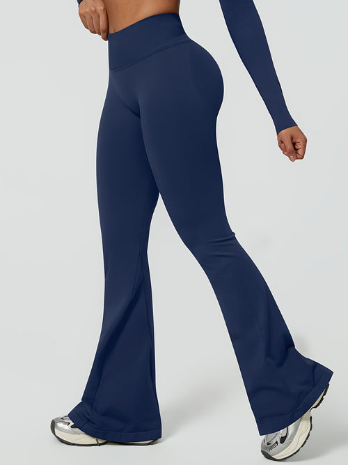 2 Pack High Waist Flare Leggings - Navy & Black