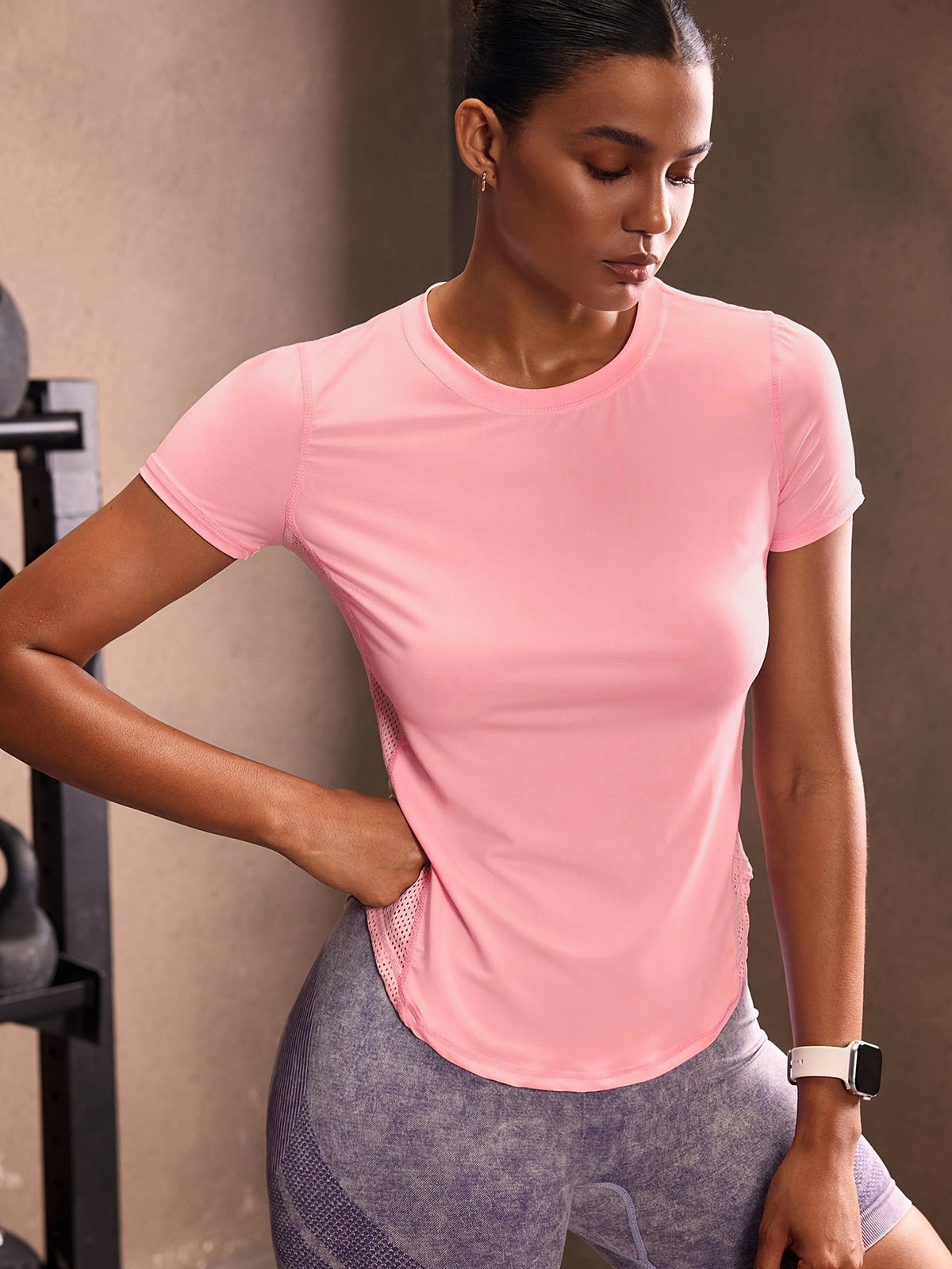 Quick Dry Running Tee - Light Pink