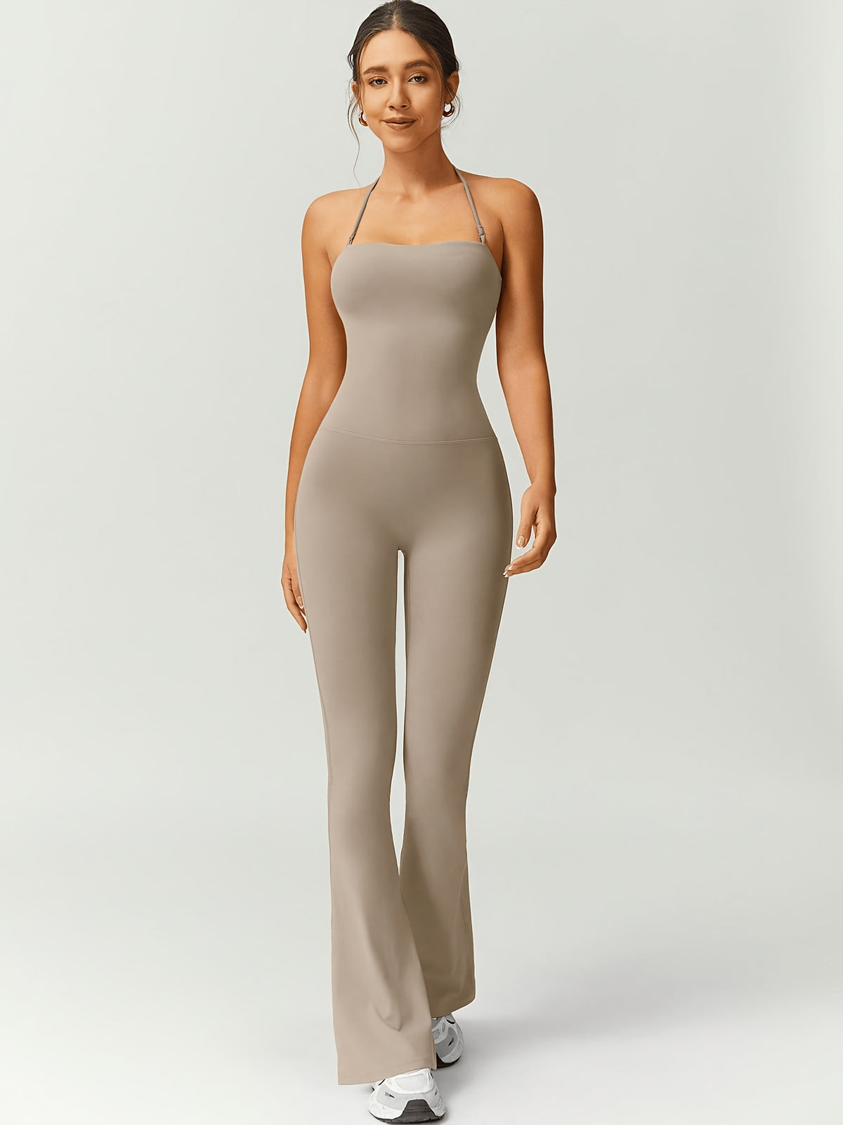 Strapless Flare Jumpsuit - Khaki