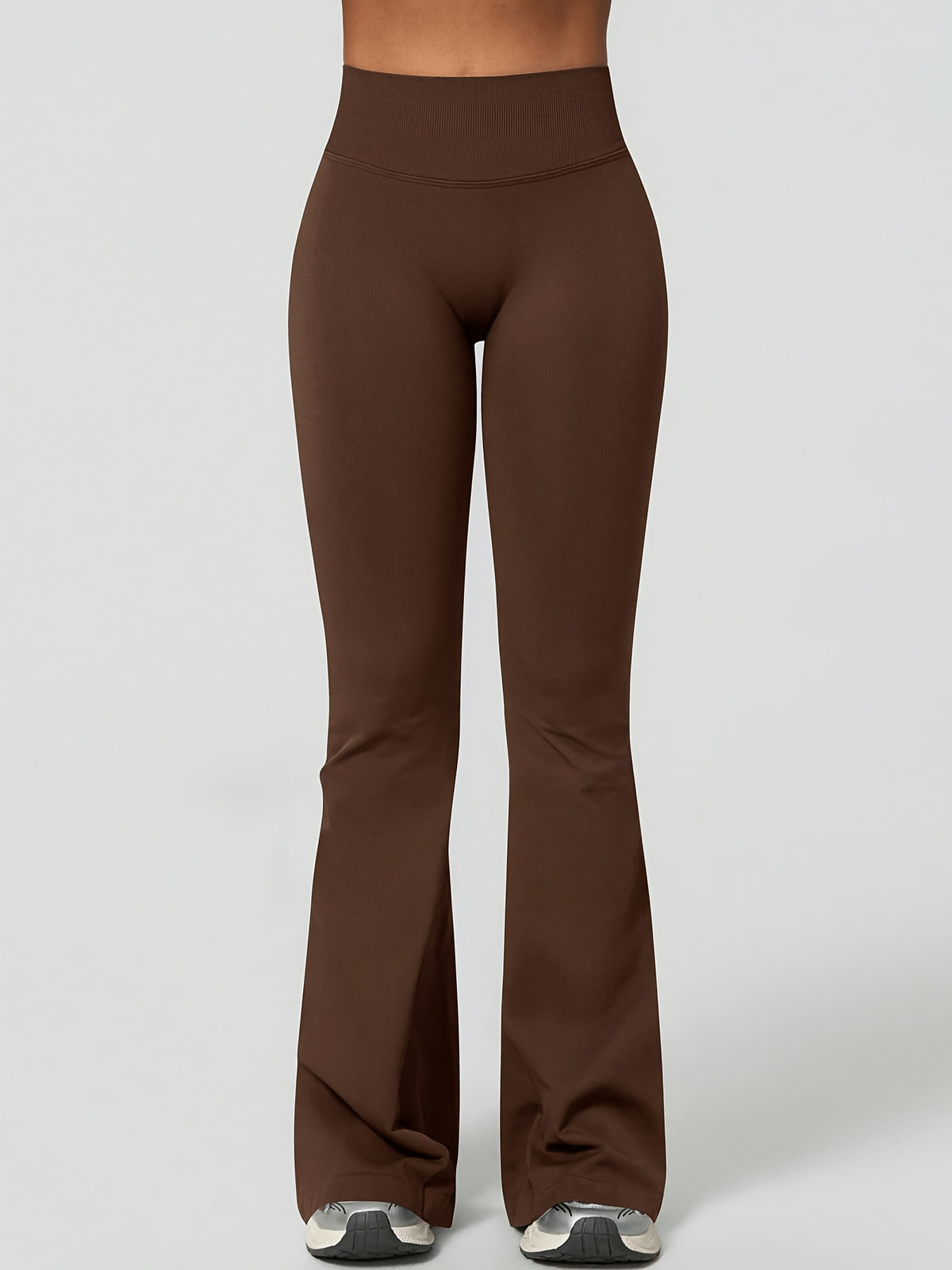 High Waist Lifting Flare Leggings - Mocha Brown