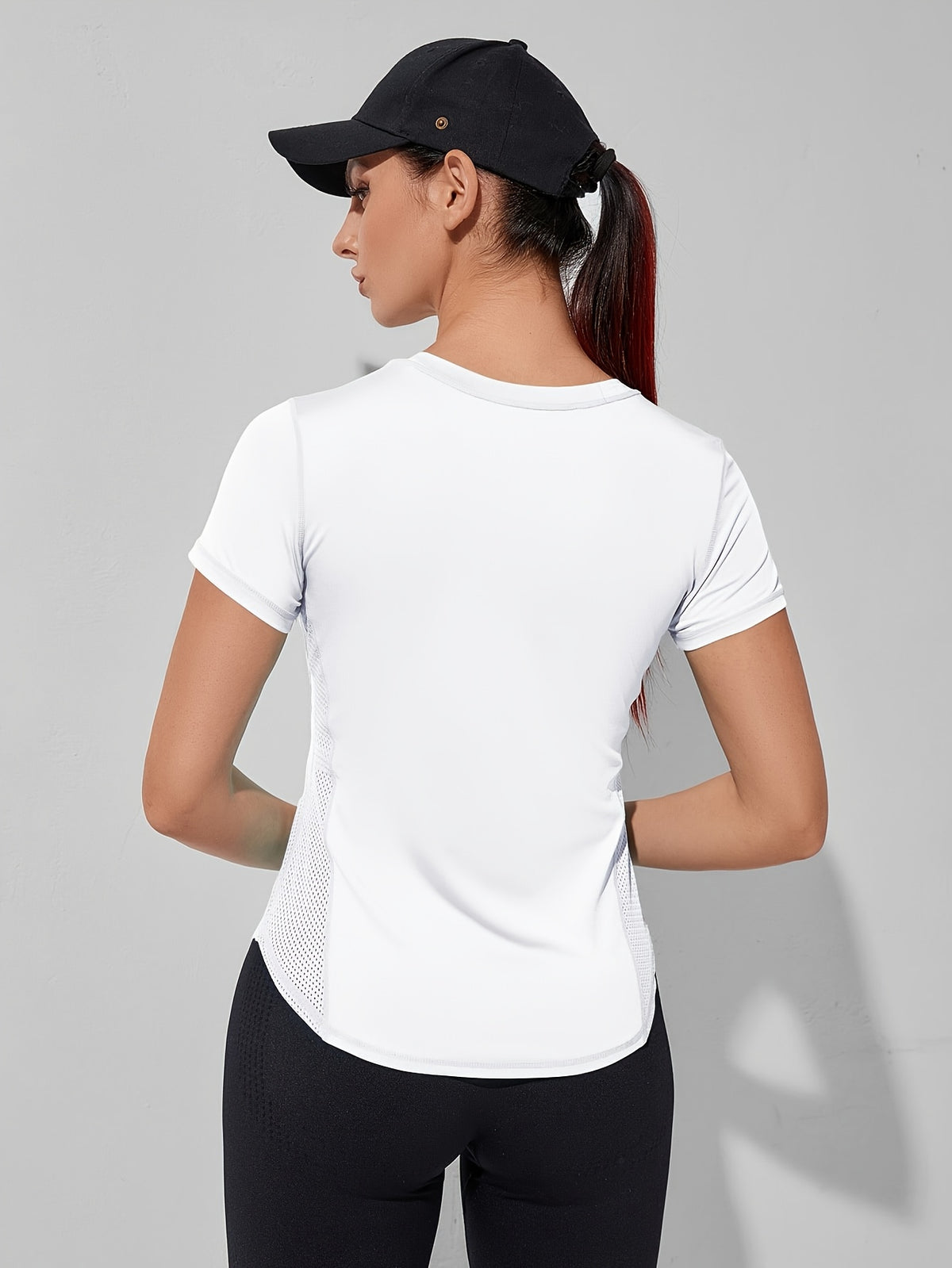 3 Pack Mesh Panel Sports Tees - Black, White & Pink