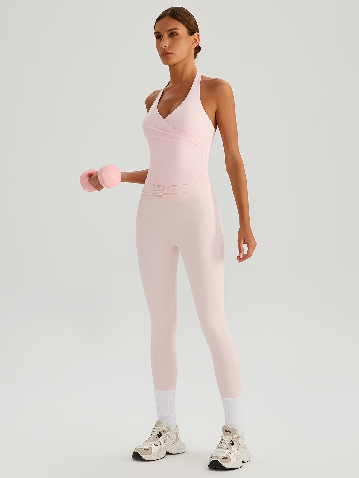 Halter Cami & Pants Set - Pink Red