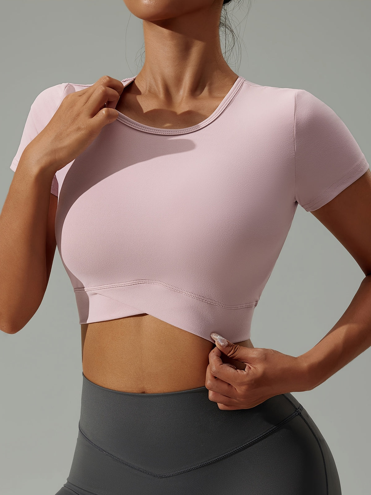 Crossover Hem Cropped Tee