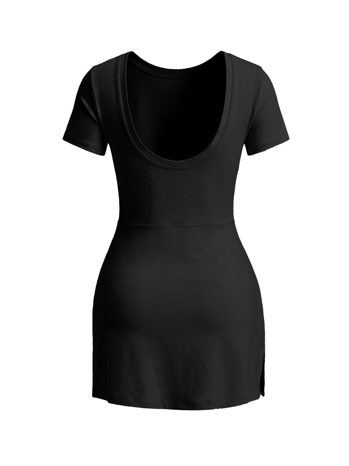 Tie Waist Wrap Tennis Dress - Black