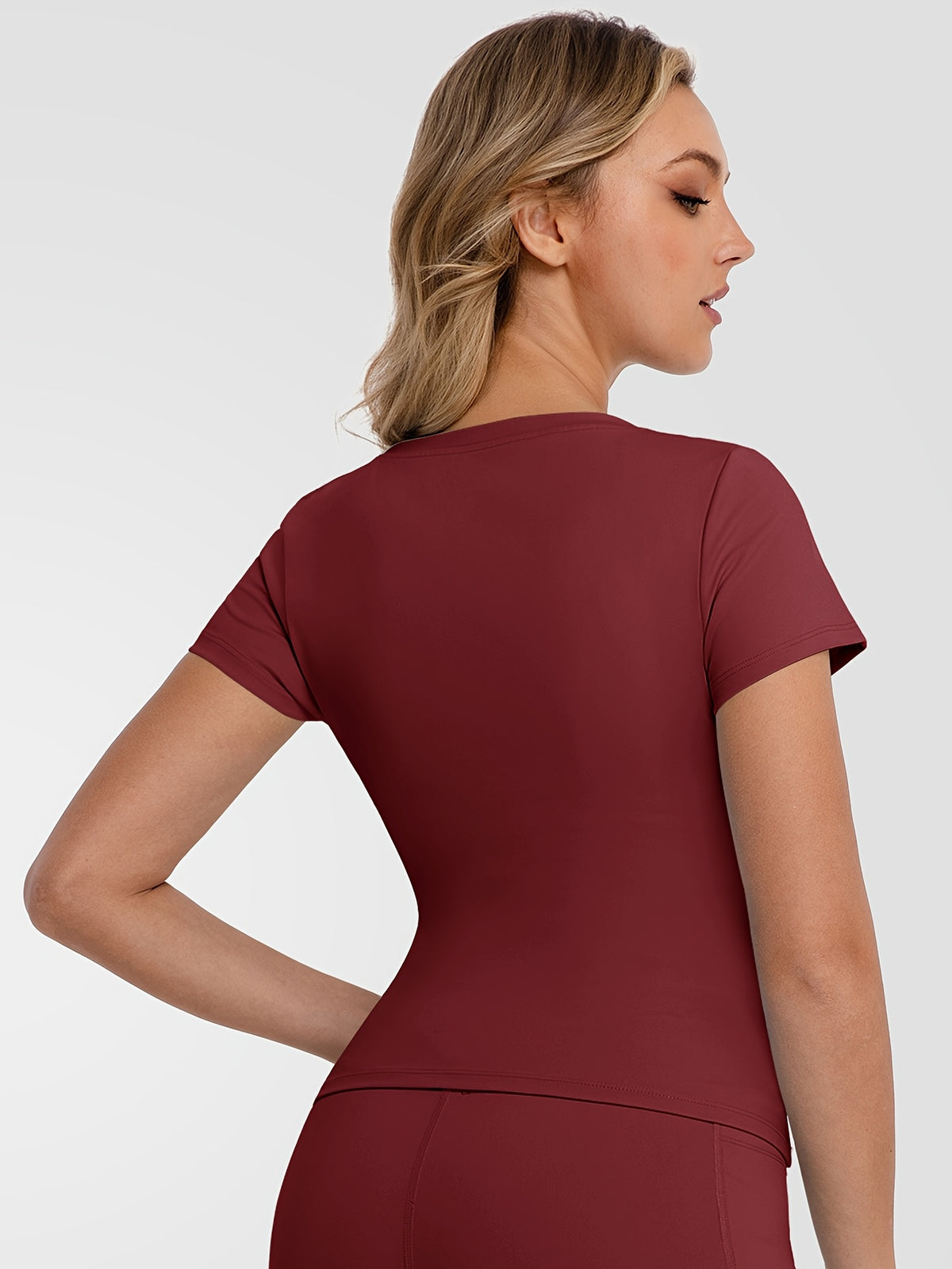 Soft Stretch Fitted Tee - Burgundy