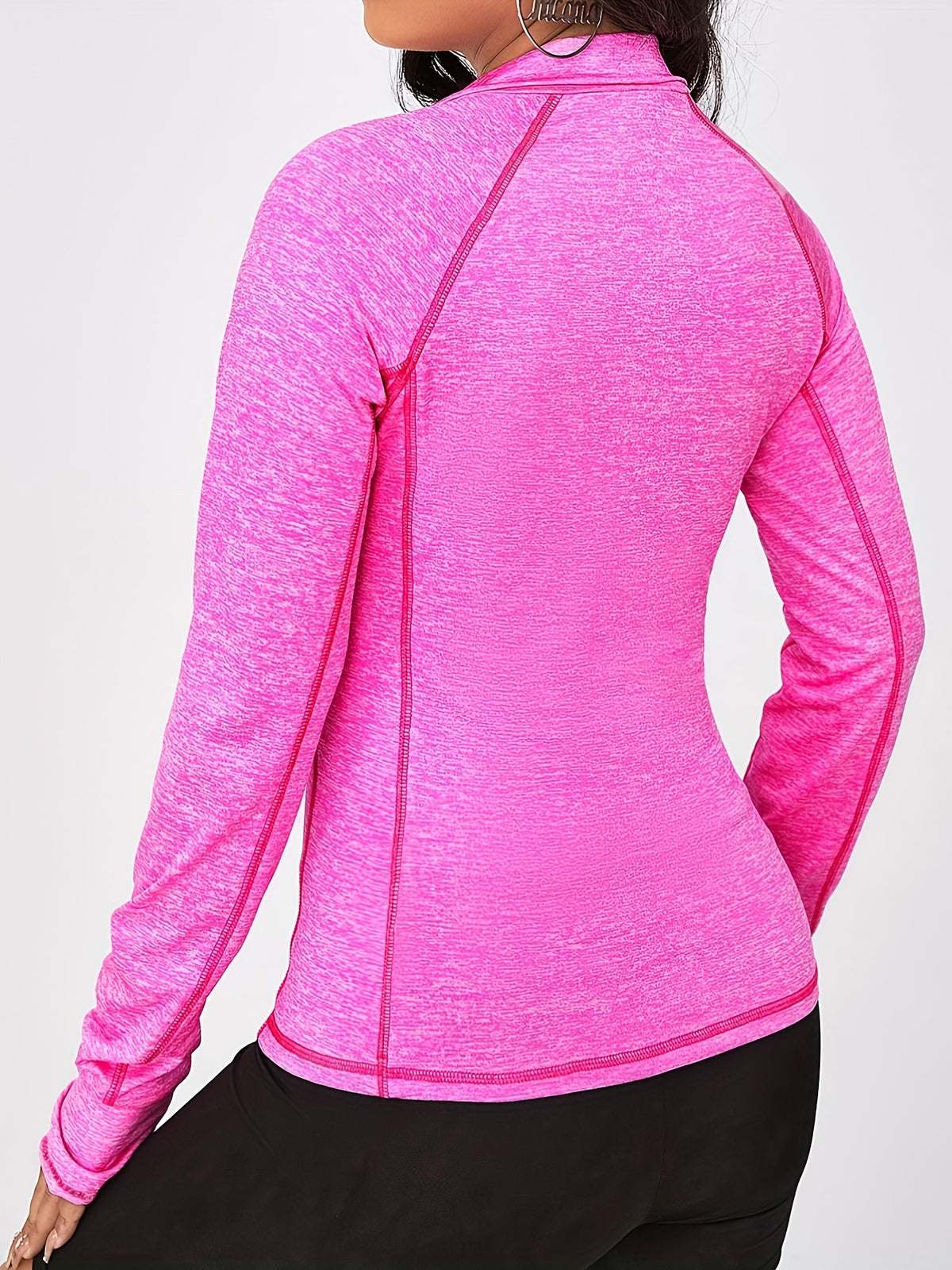 Raglan Thumbhole Zip-Up Sports Jacket - Magenta