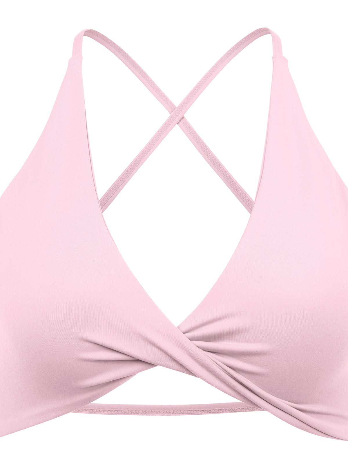 V-Neck Strap Back Padded Sports Bra - Hot Pink