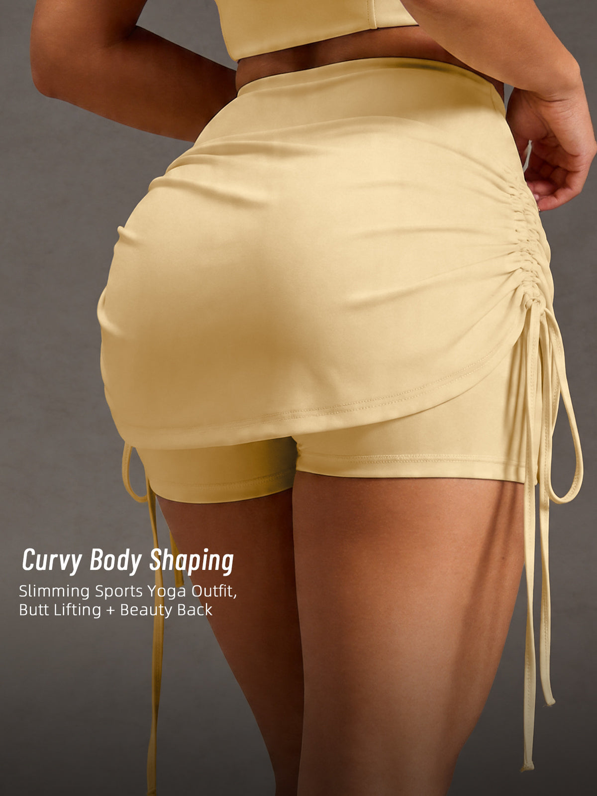 Short Sleeve Zip Jacket & Pleated Skort Set - Yellow