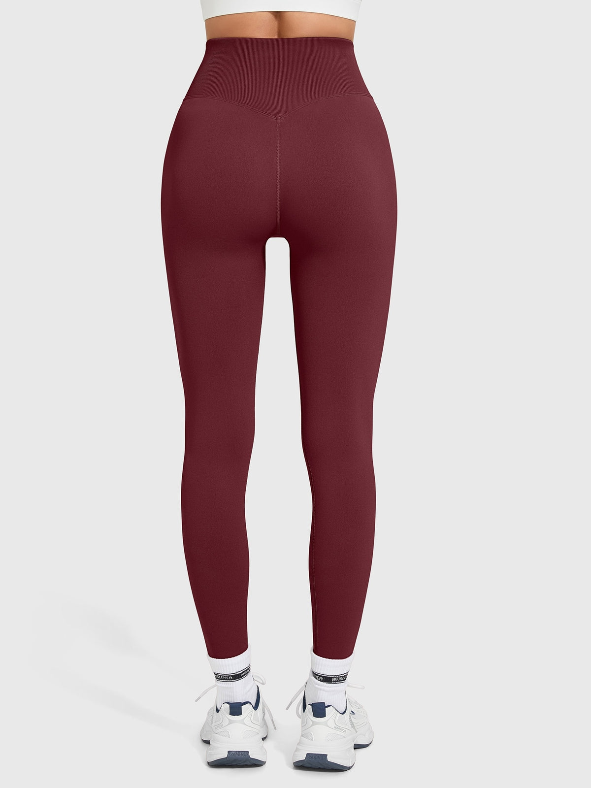 Seamless Compression Shaping Leggings - Burgundy