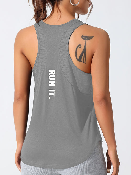 3 Pack Contrast Mesh Tank Tops - Black, Light Gray & Light Purple