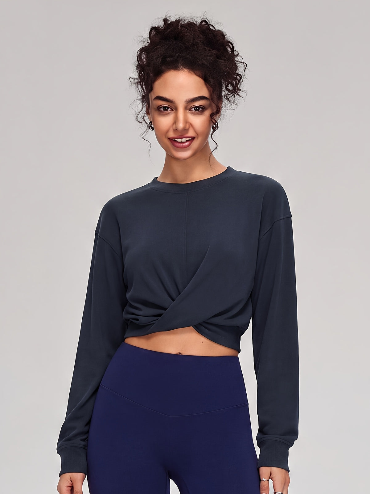 Knot Front Long Sleeve Top