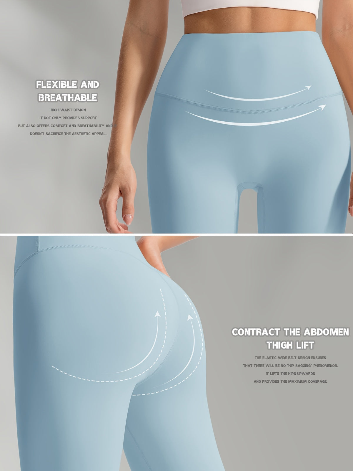 Buttery Soft High Waist Leggings - Light Blue