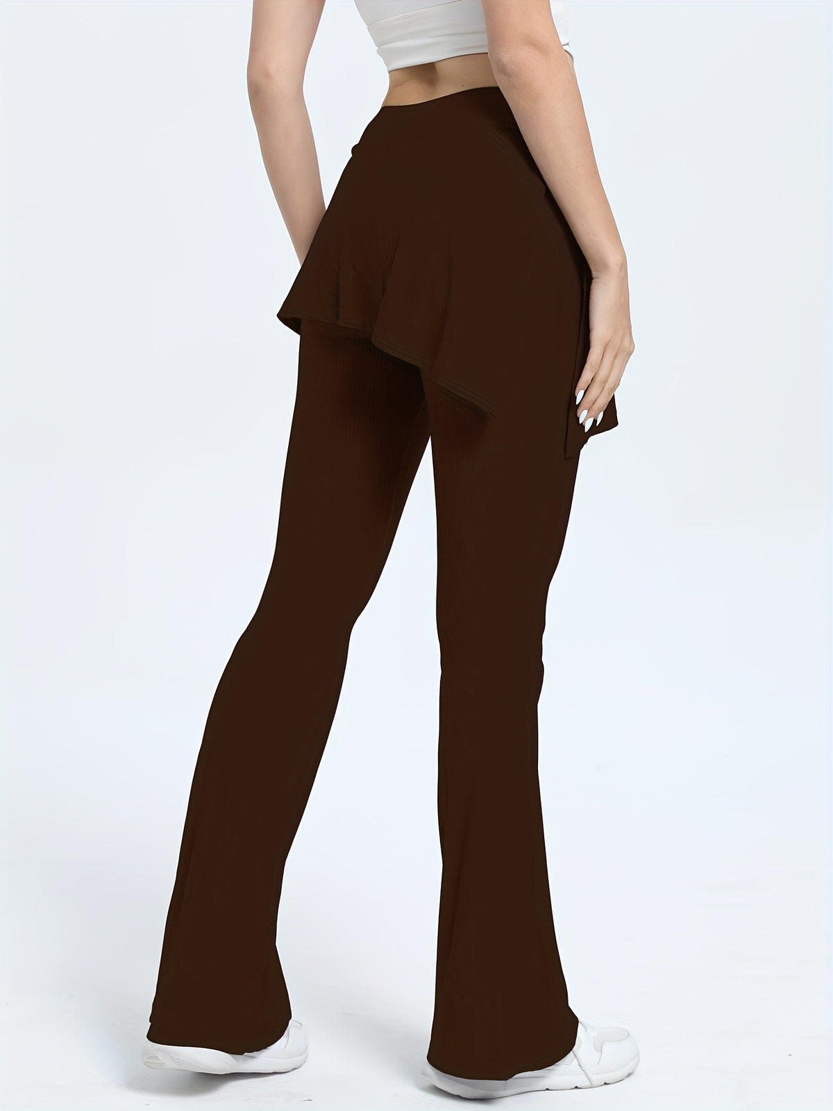 Skirted Flare Leggings - Coffee