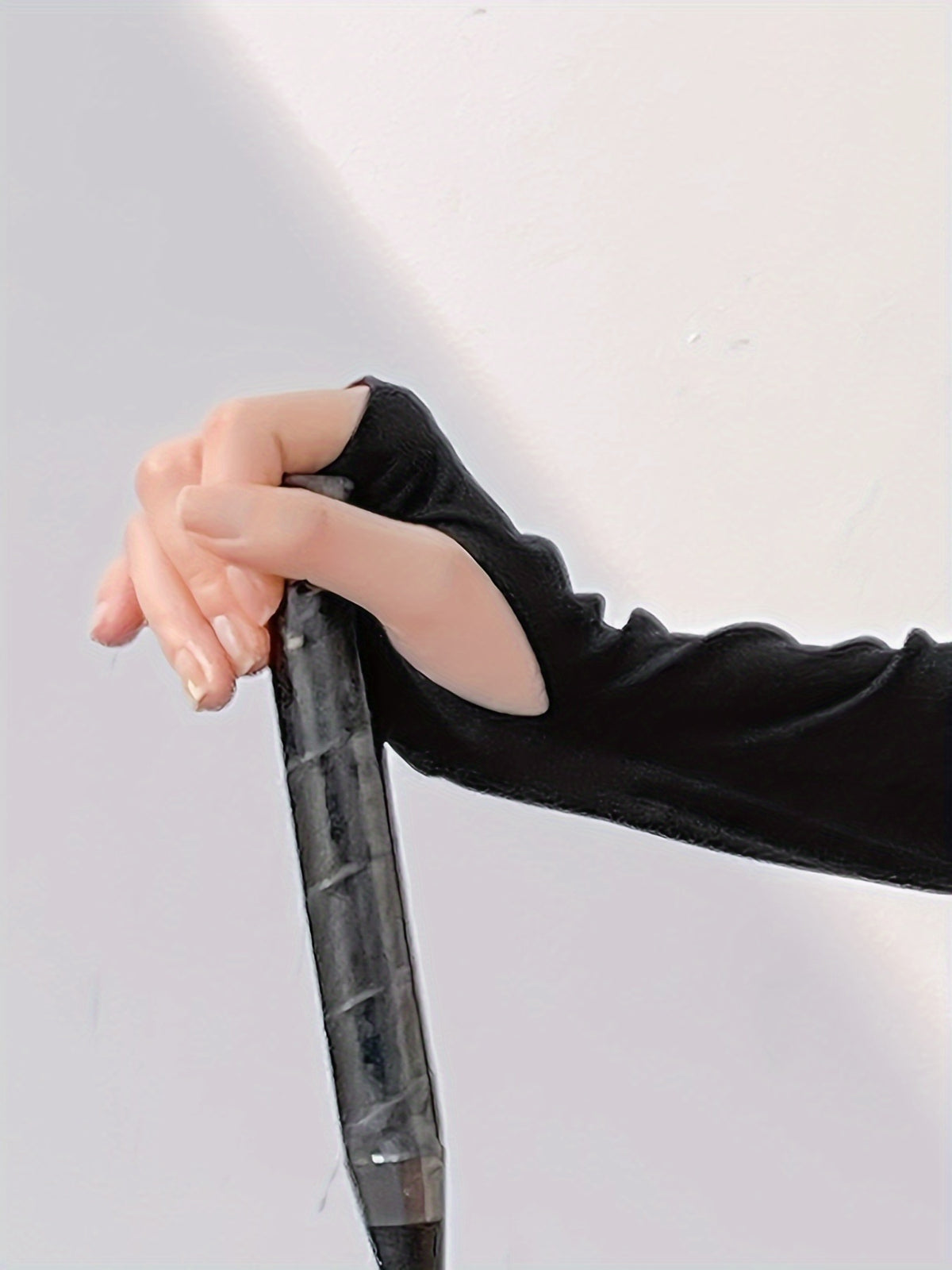 Colour Block Thumbhole Zip Jacket - Black & White