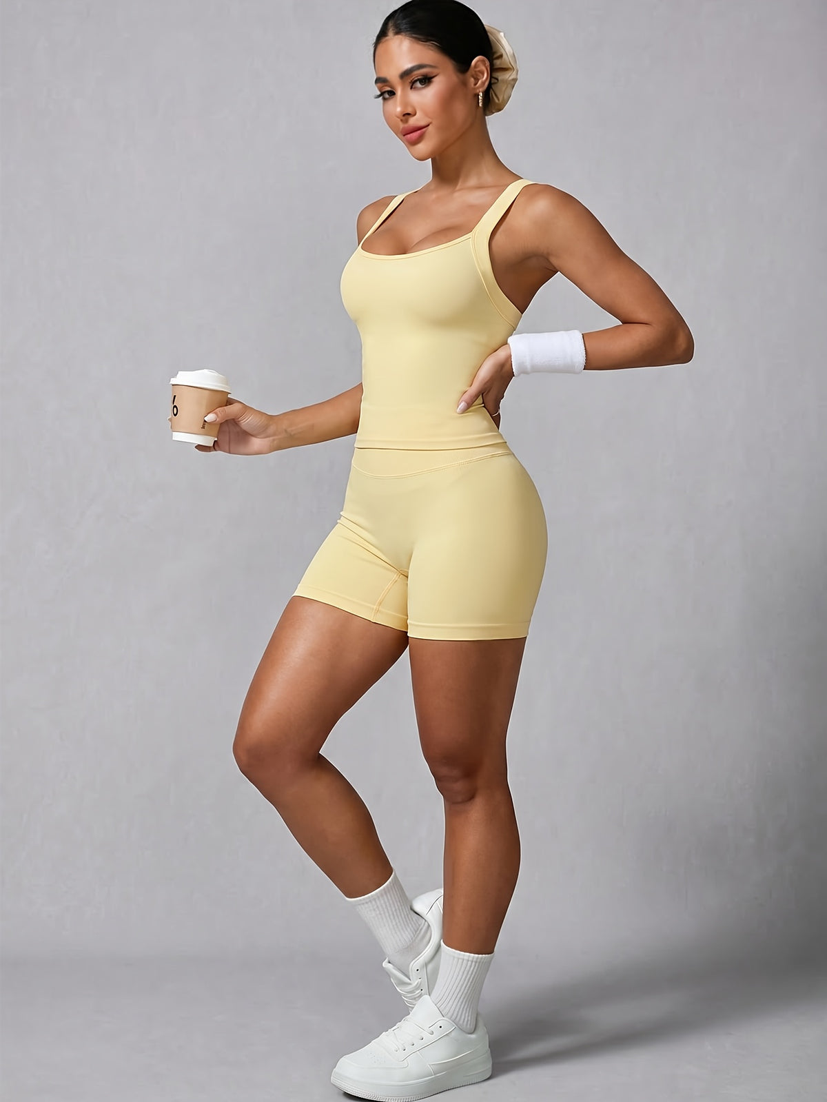 Crisscross Tank & Biker Shorts Set