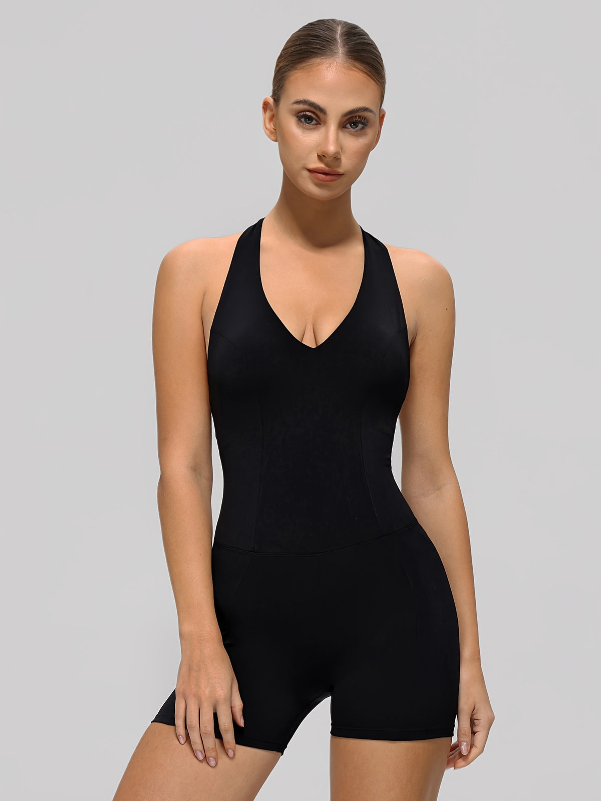 Off Shoulder Sports Bodysuit - Black