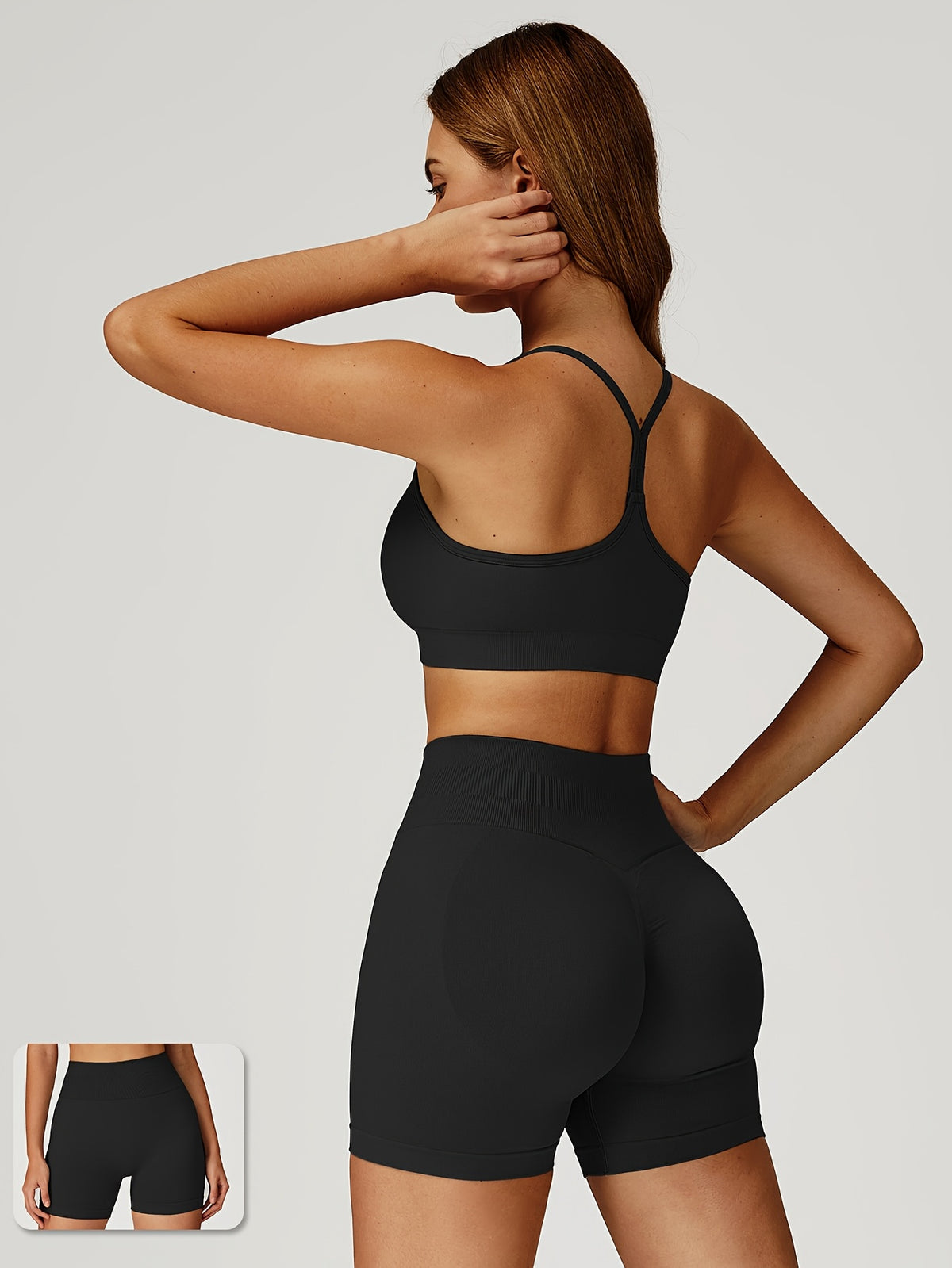 Cropped Cami & Shorts Set - Black