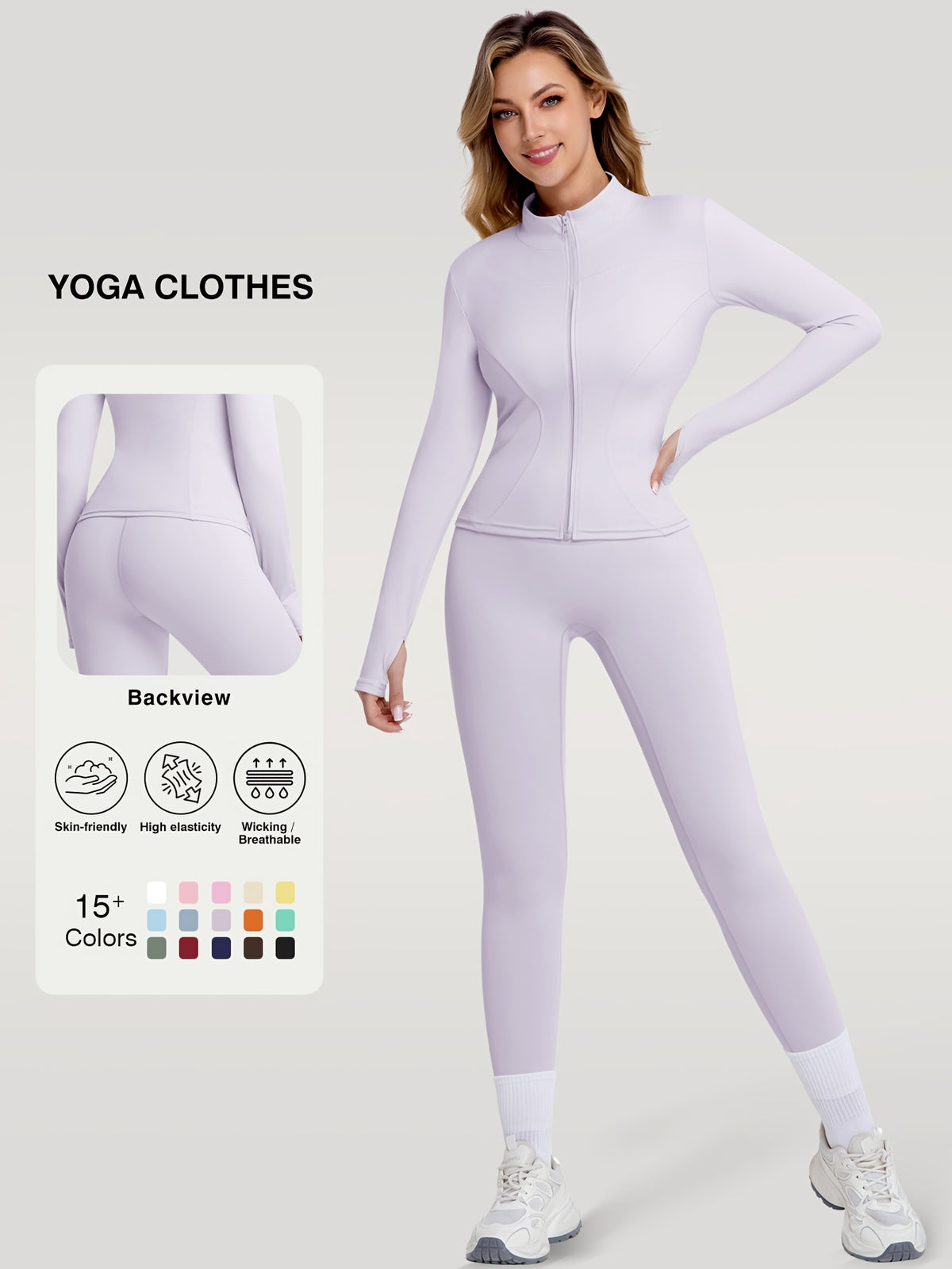 Figure Hugging Jacket & Pants Set - Purple