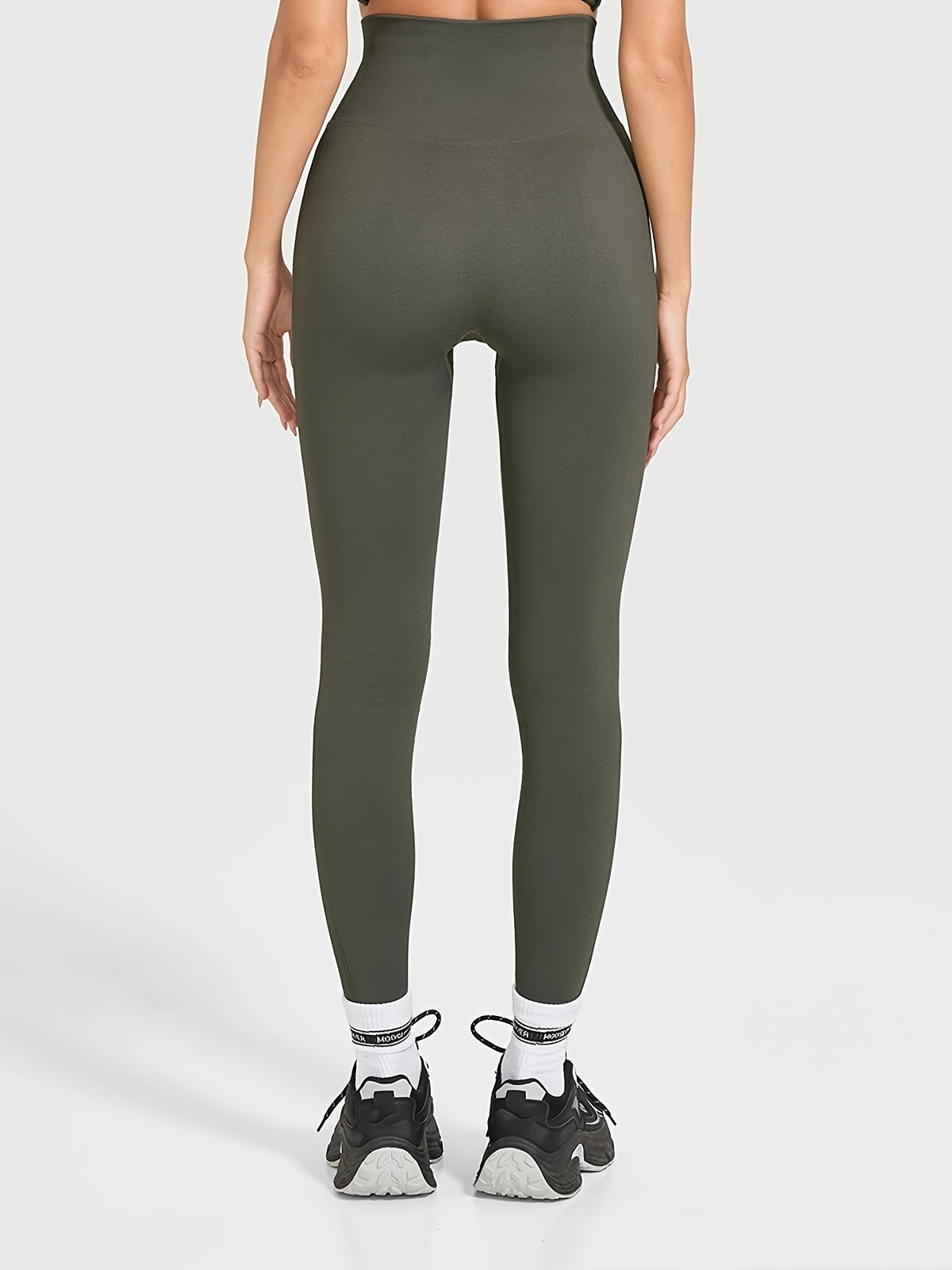 Seamless Breathable High Waist Leggings - Olive Green