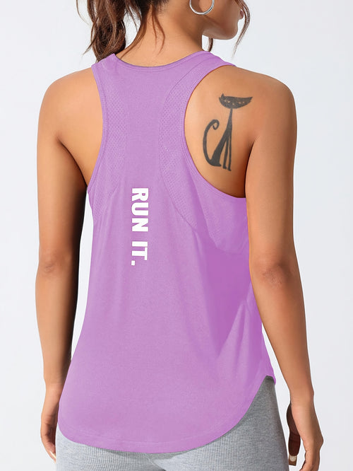 3 Pack Contrast Mesh Tank Tops - Black, Light Gray & Light Purple