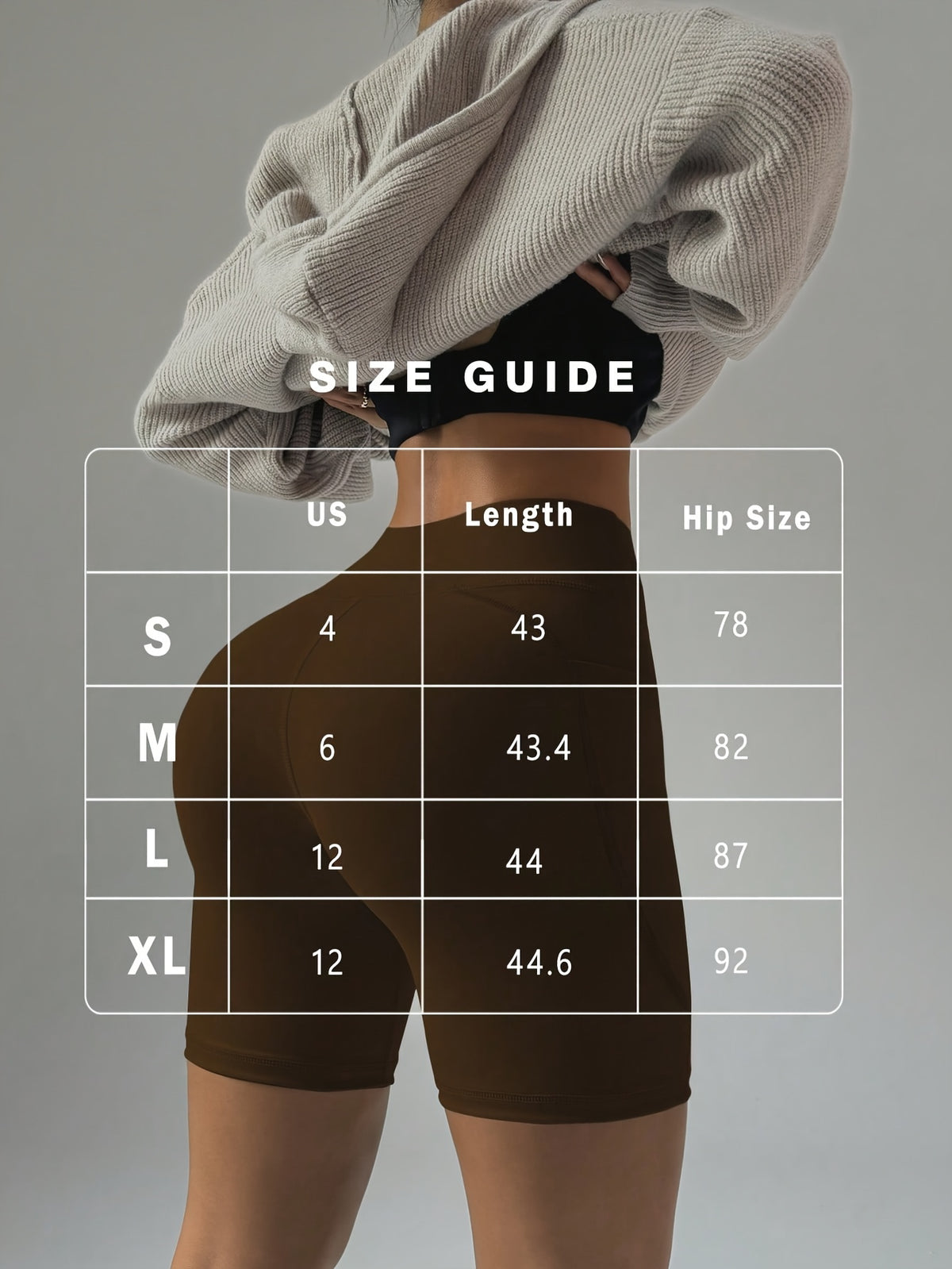 High Waist Compression Pocket Shorts - Dark Brown