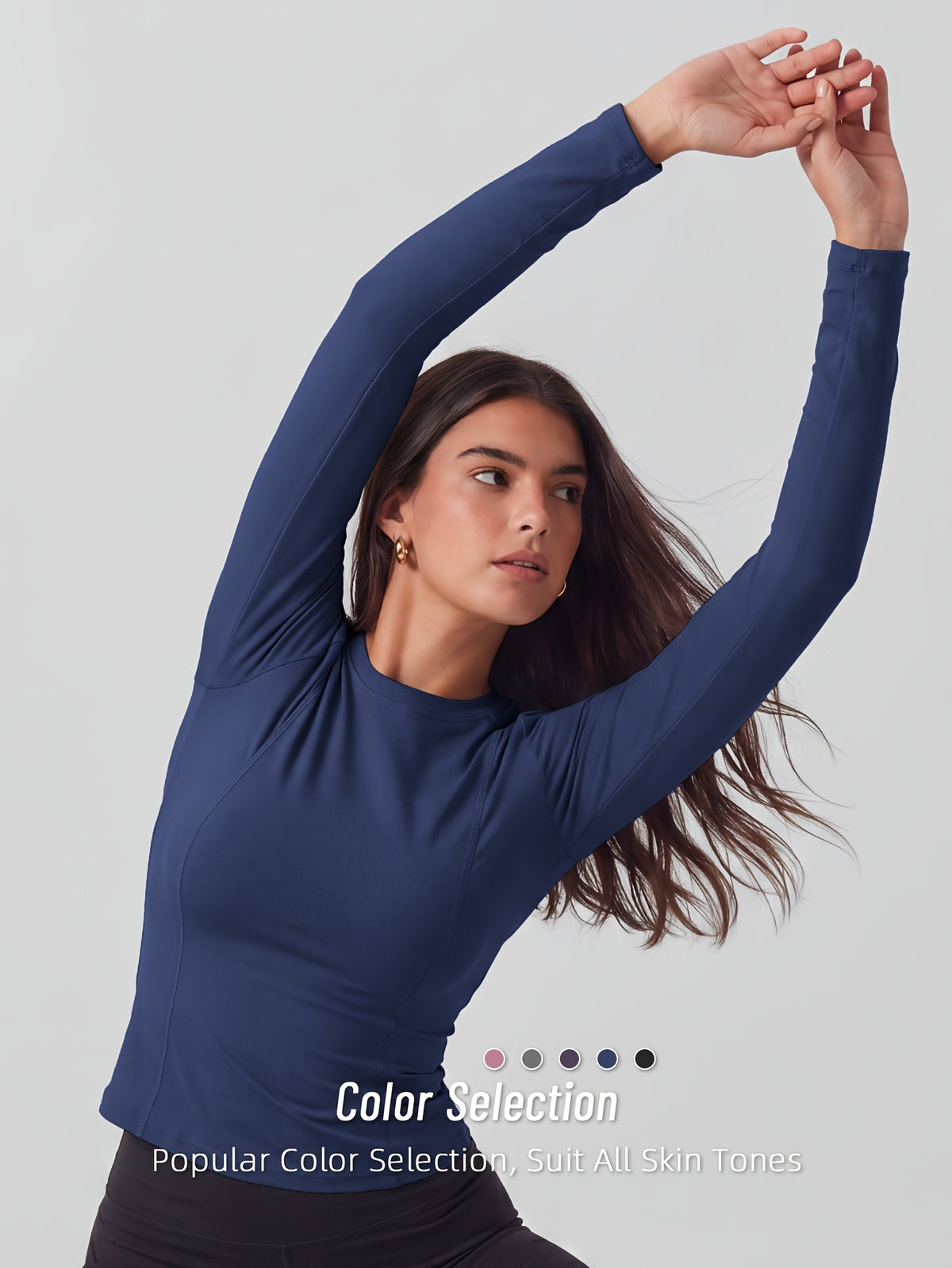 Full Length Compression Long Sleeve Top - Navy