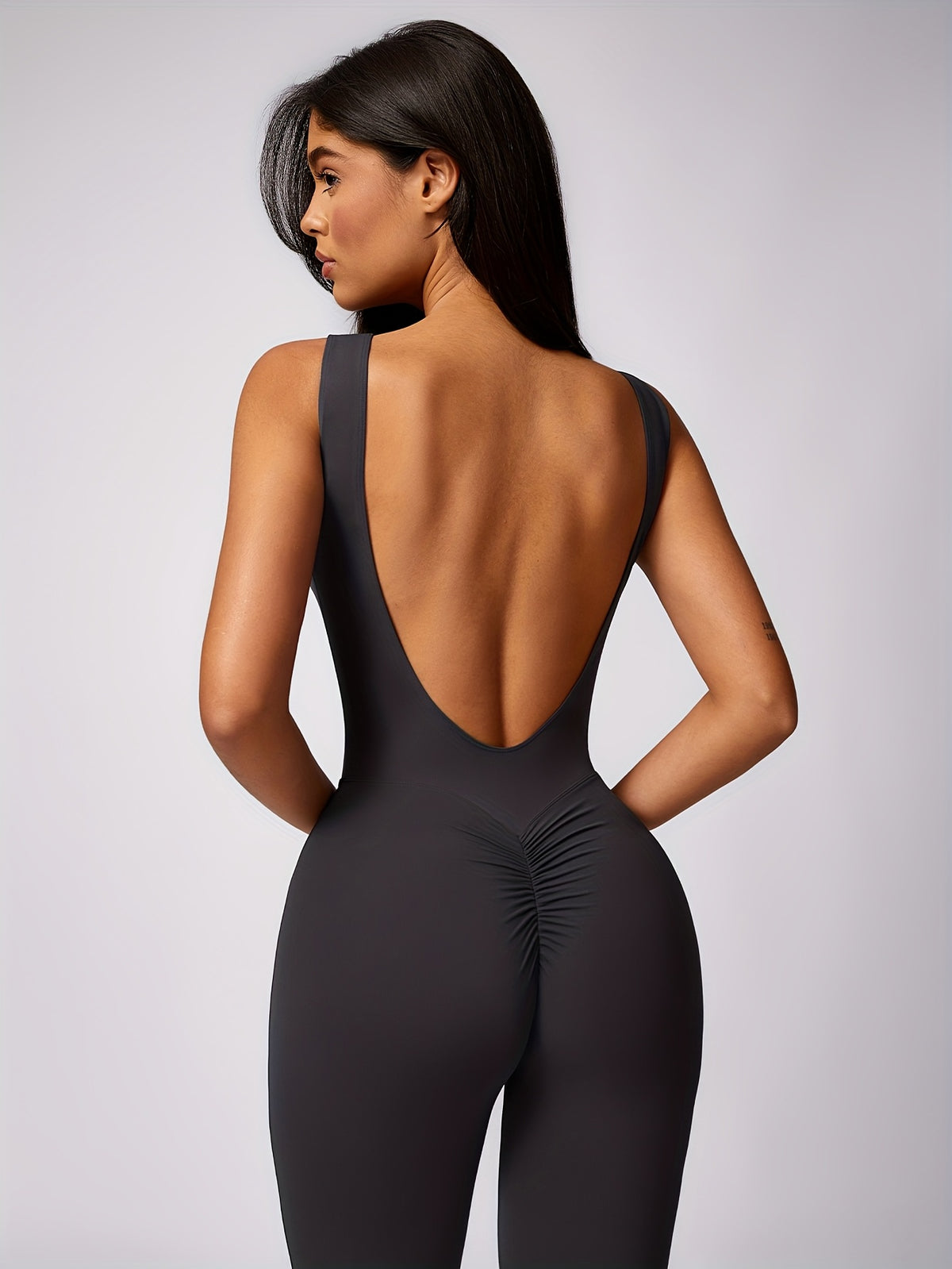 Sleeveless Yoga Bodysuit - Grey