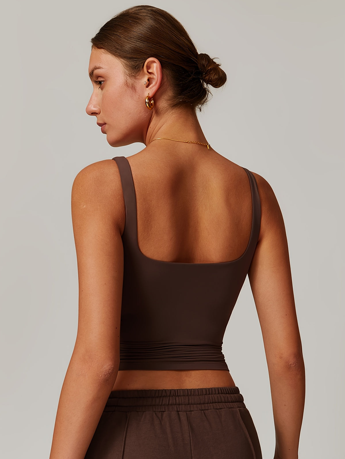 Padded Sports Cami - Coffee