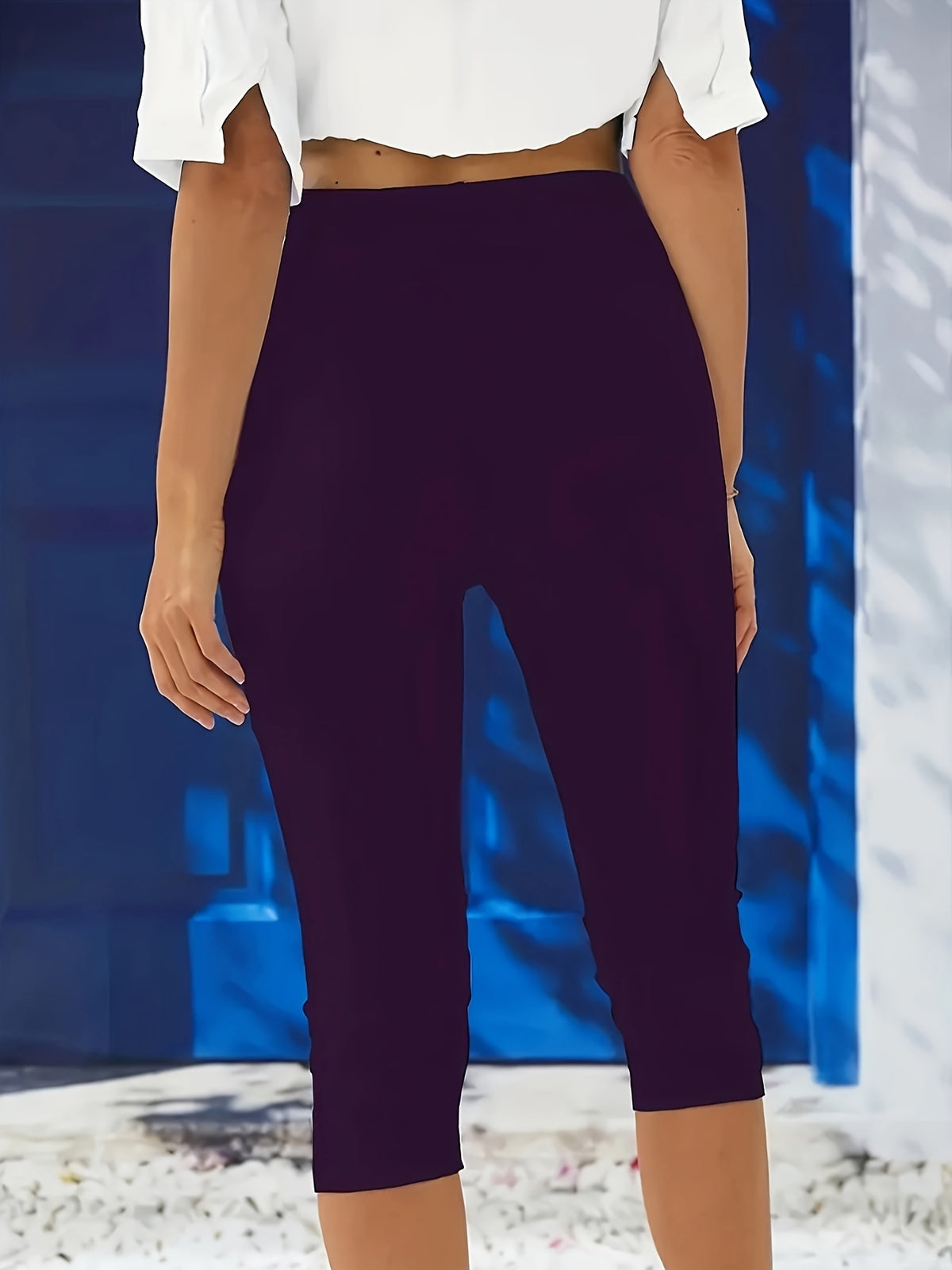 Casual Sports Yoga Capri Pants - Deep Purple