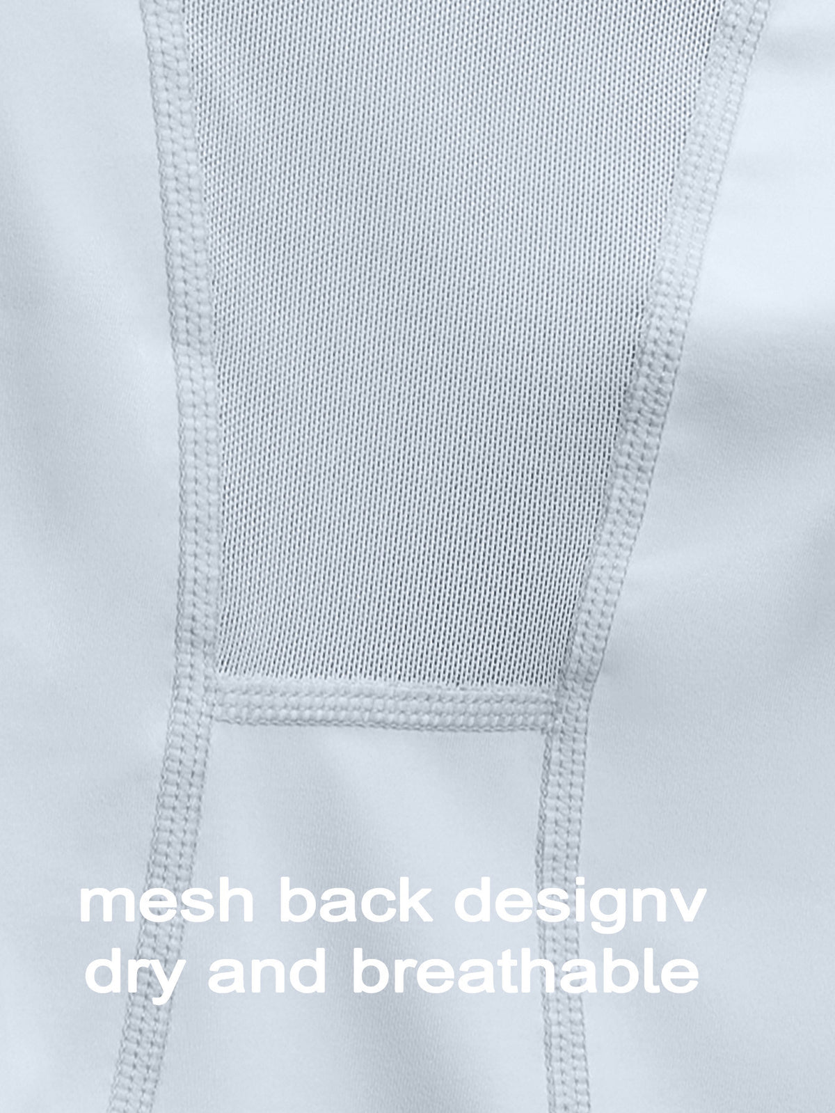 Mesh Back Panel Long Sleeve Top - Light Blue