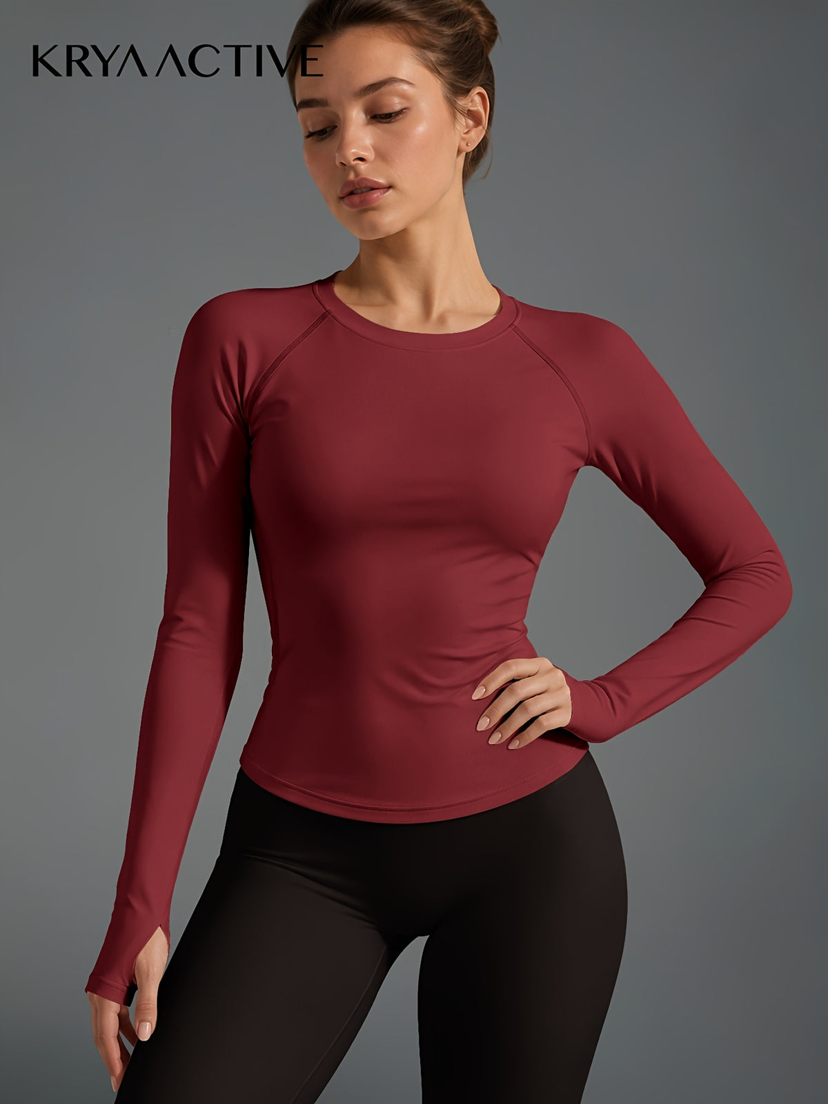 Raglan Thumbhole Base Layer Top - Red