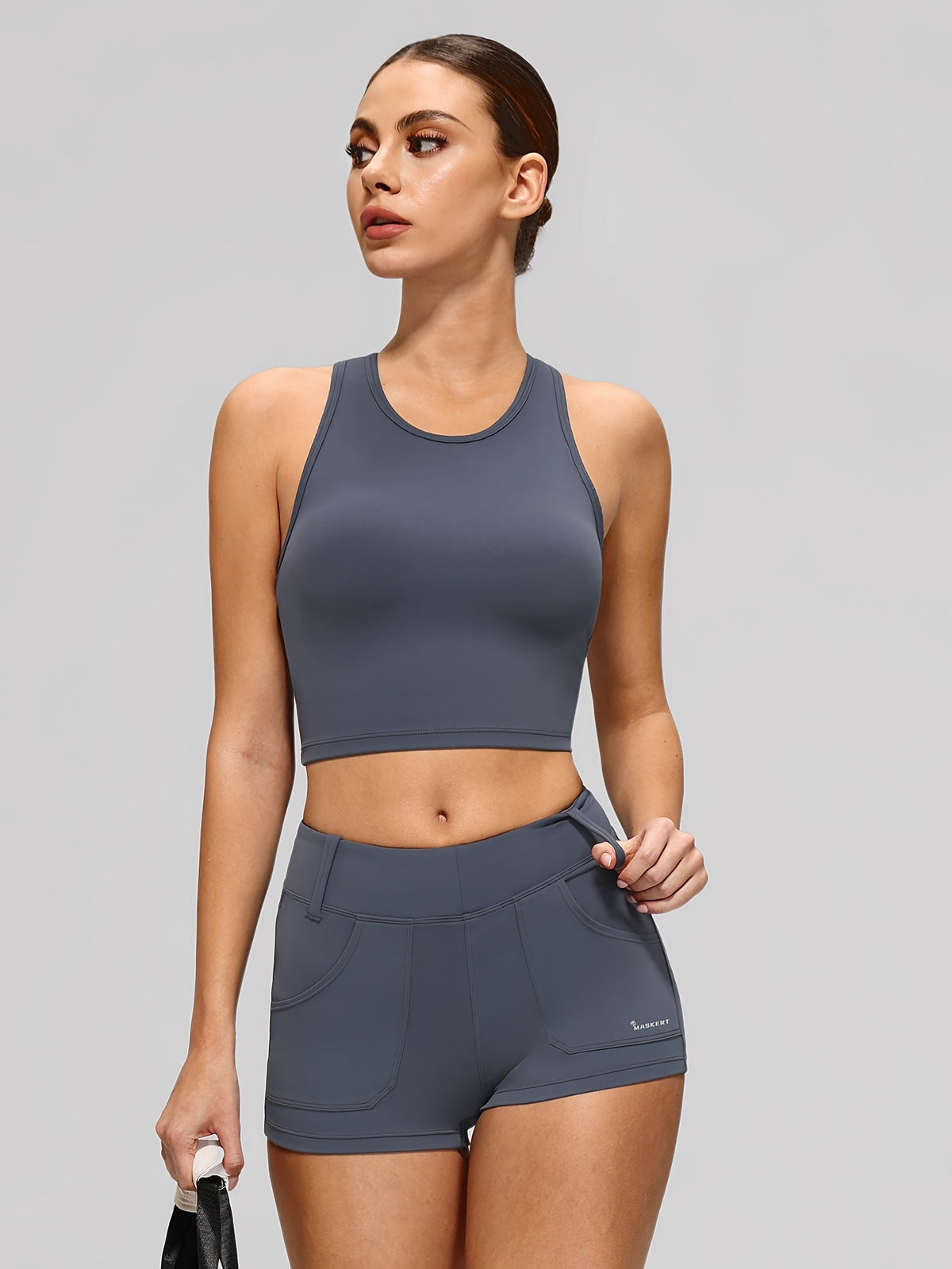 Slim Fit Crossover Shorts Set - Sea Blue