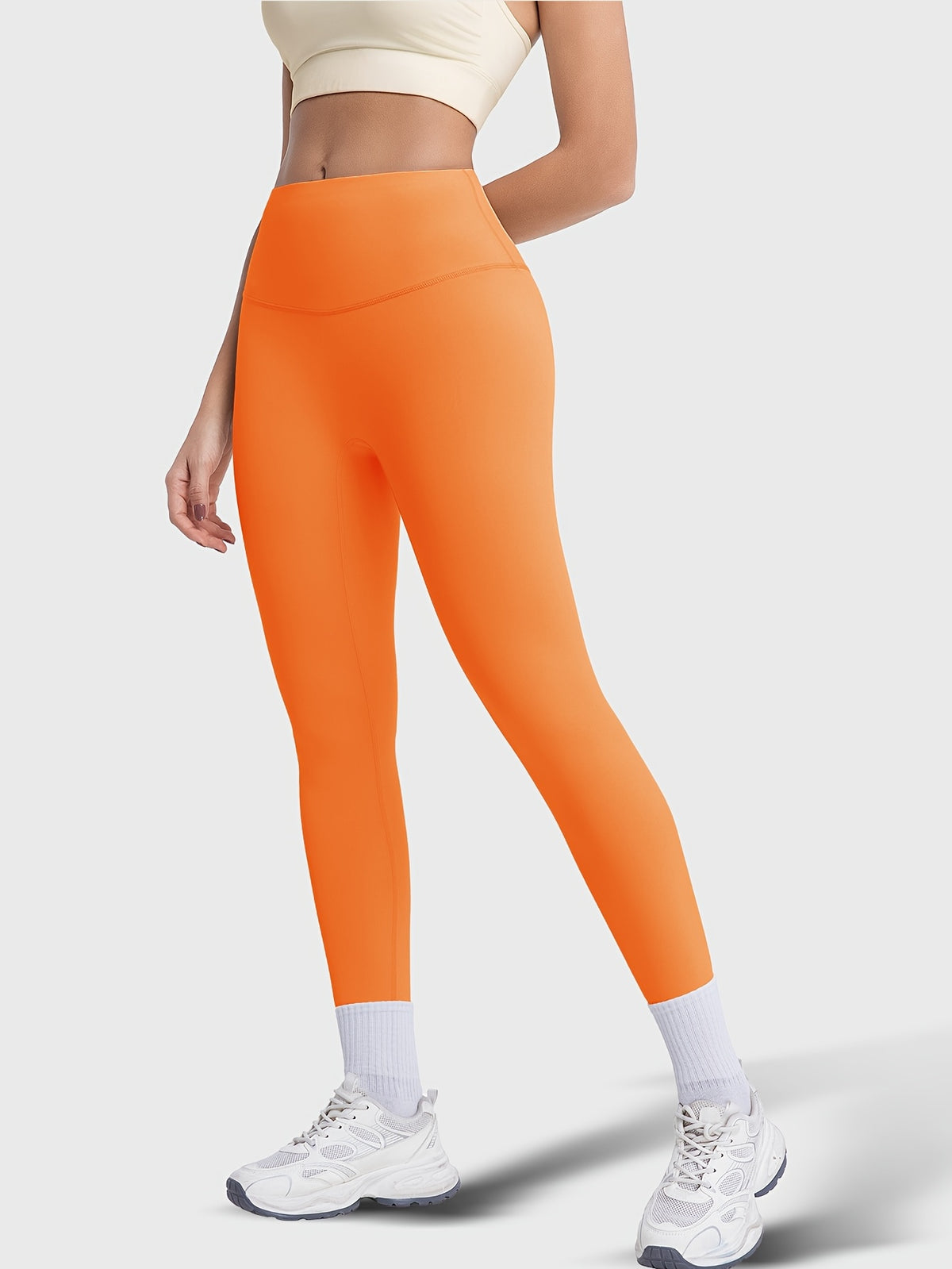 Crew Neck Tee & Leggings Set - Orange