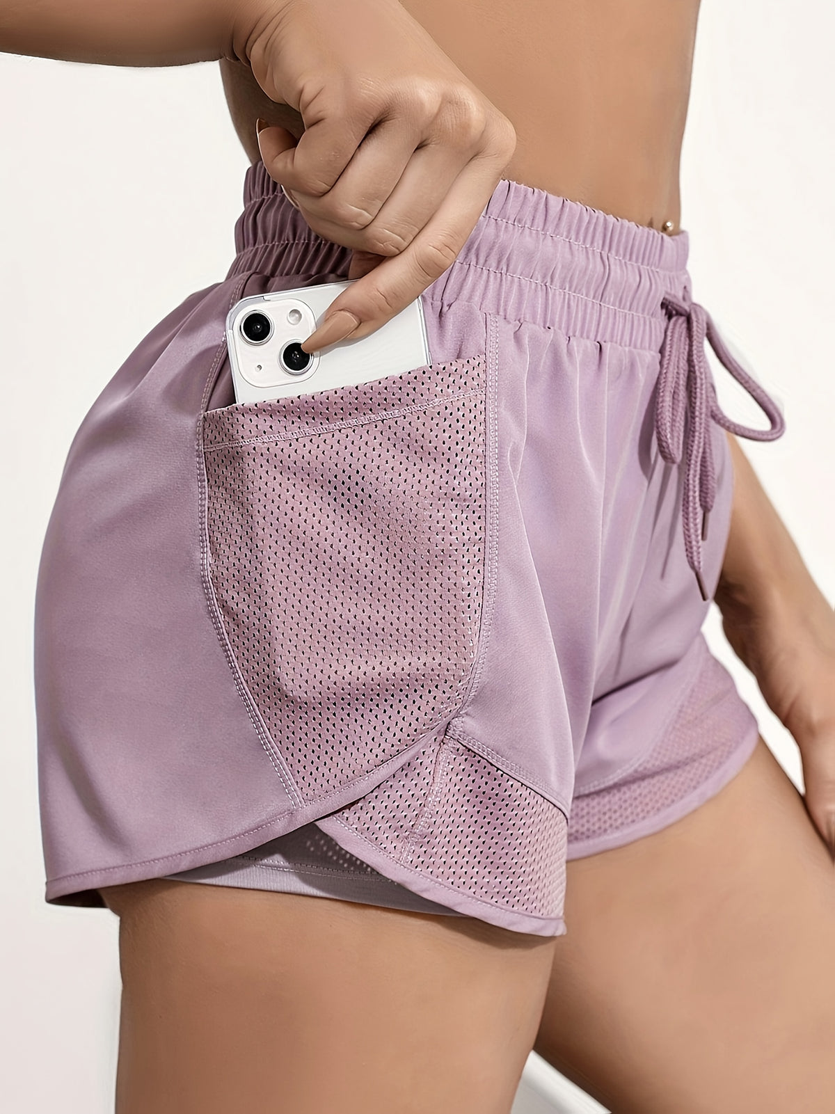 Pocket Layered Running Shorts - Violet