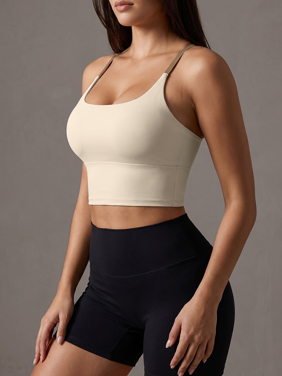 2 Pack Color Block Padded Tank Tops - Black & Ivory White