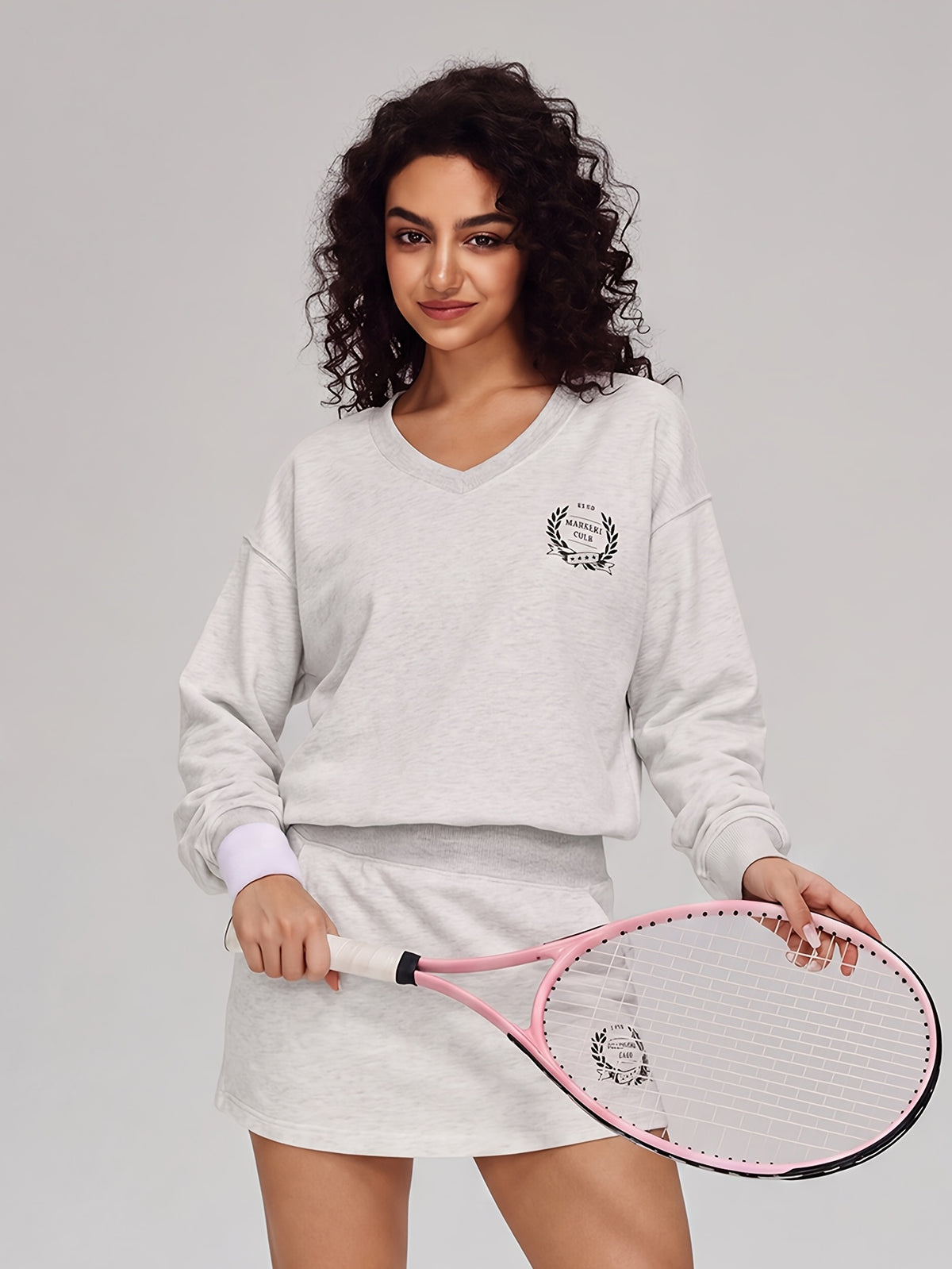 Long Sleeve Top & Tennis Skirt Set - Space Gray