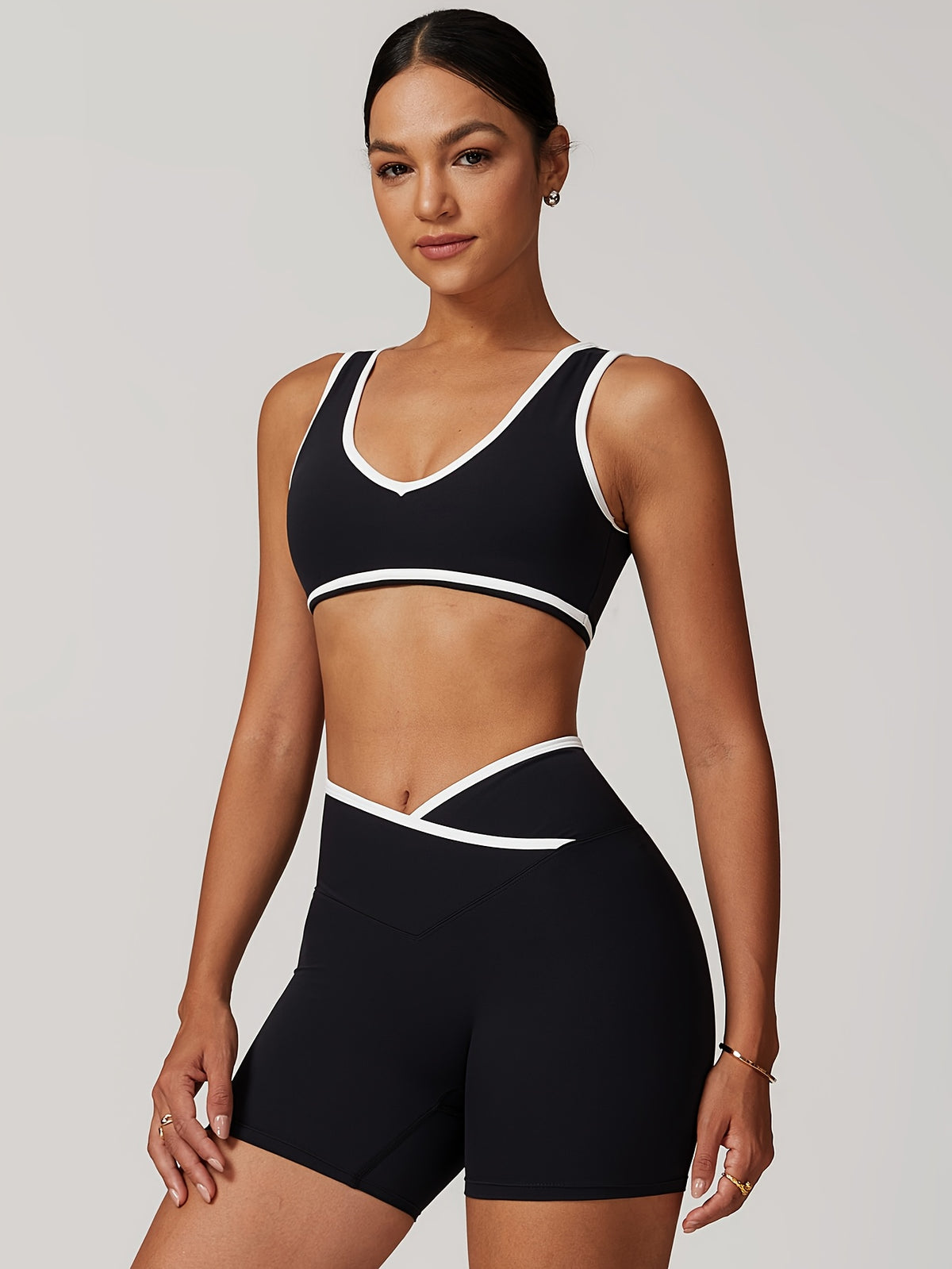 Fitted Tank & Shorts Set - Black