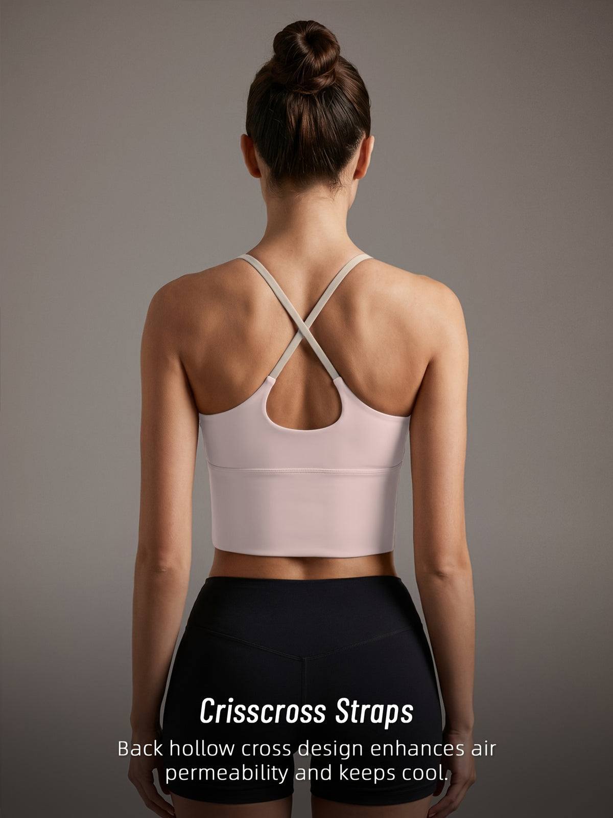 Color Block Padded Yoga Cami - Pink