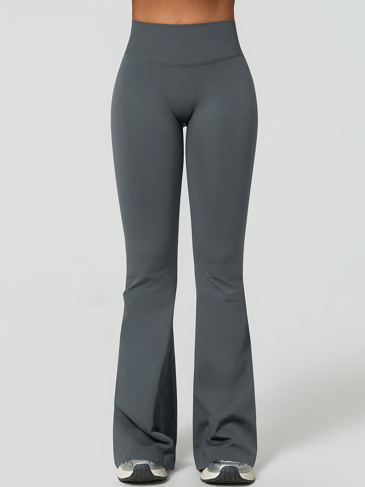 High Waist Lifting Flare Leggings - Dark Grey