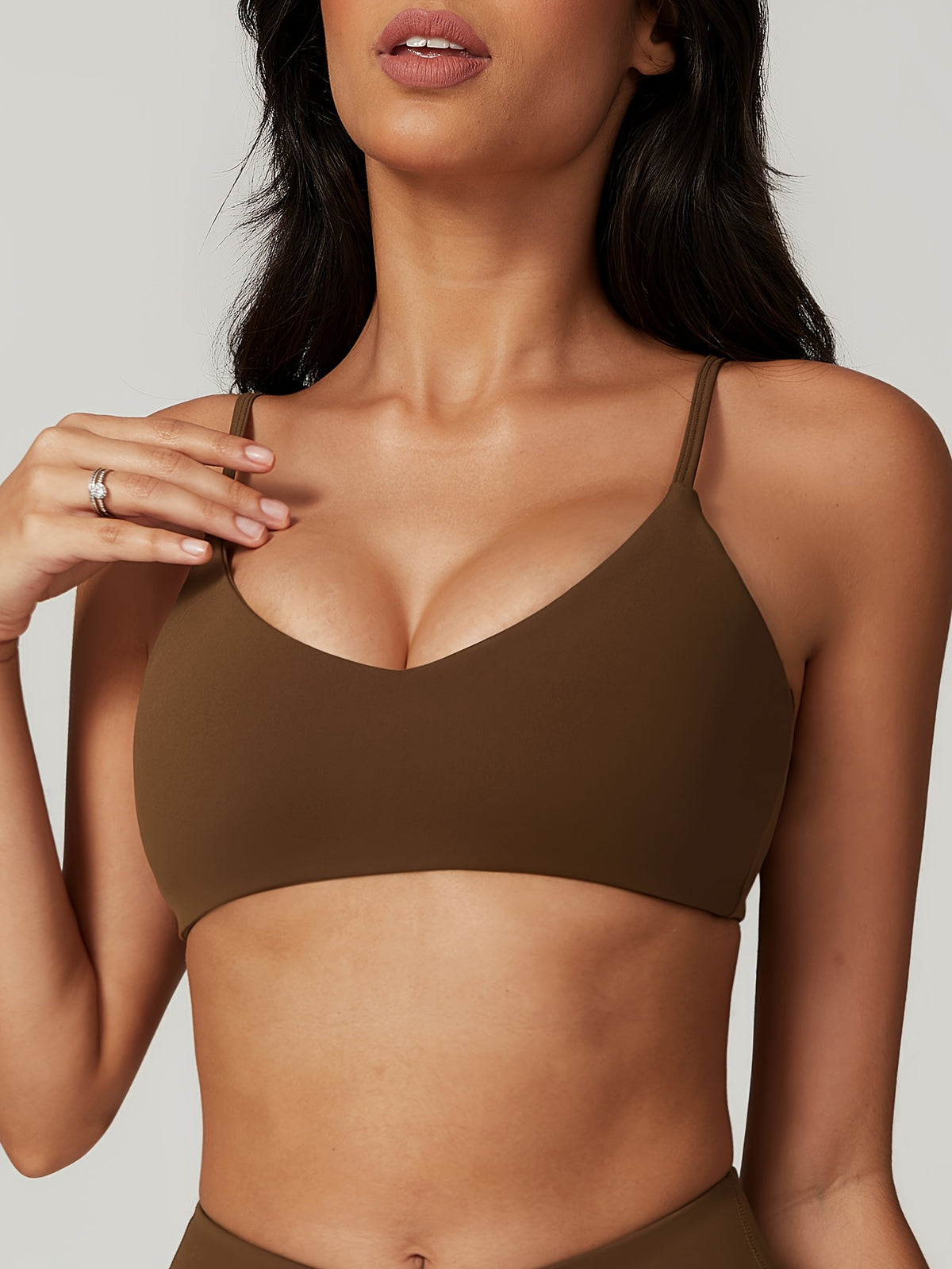 Cropped Cami & Pants Set - Olive Brown