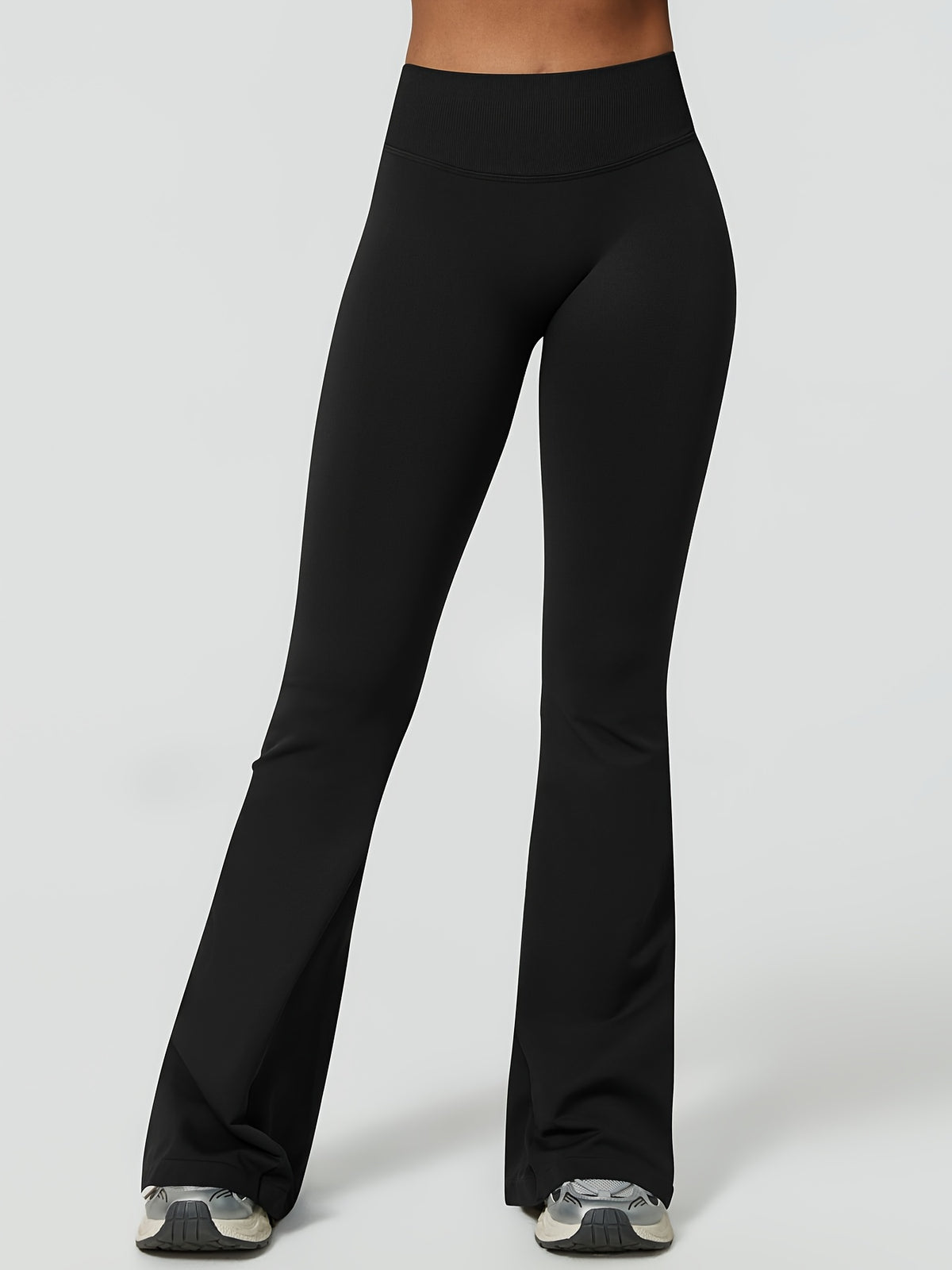 High Waist Lifting Flare Leggings - Black