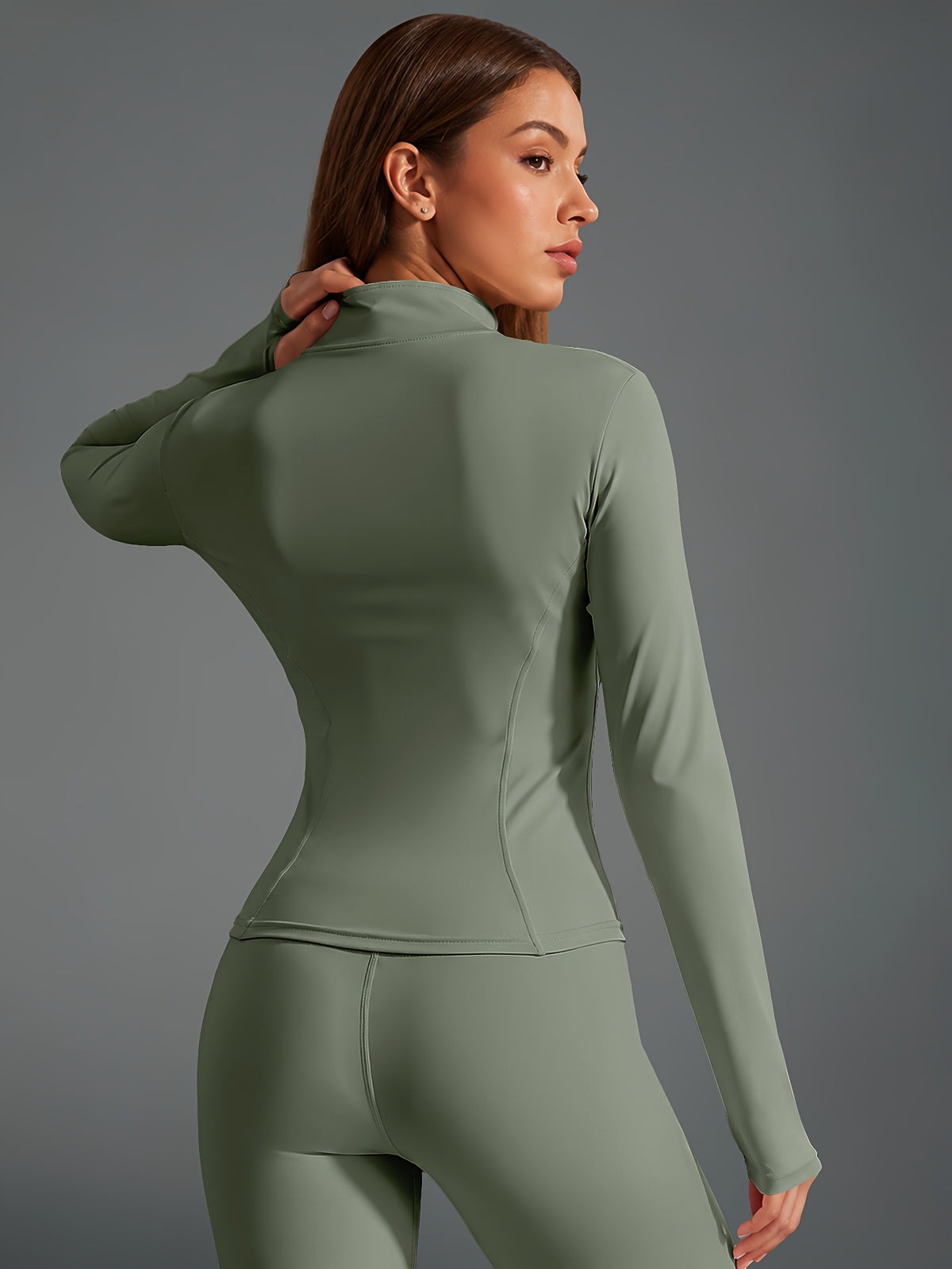 Quick Dry Long Sleeve Sports Jacket - Green