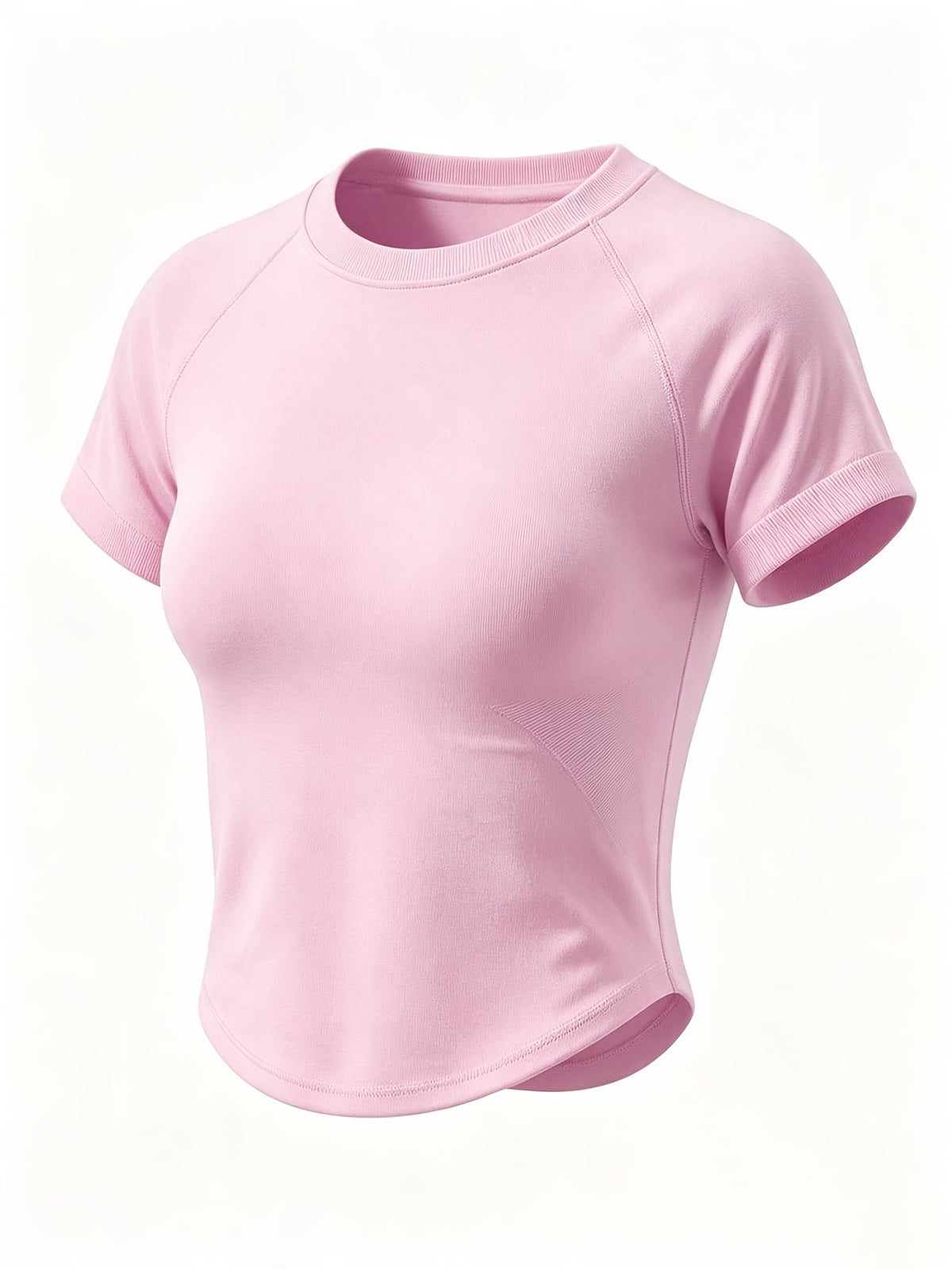 Short Sleeve Tee & Butt Lift Shorts Set - Hot Pink
